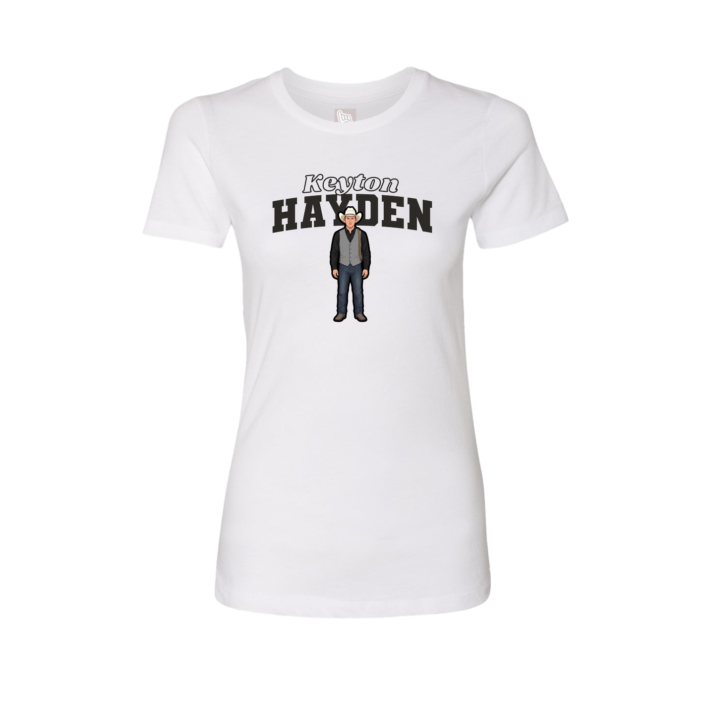 Fitted Women's Tee — Name Arch in White