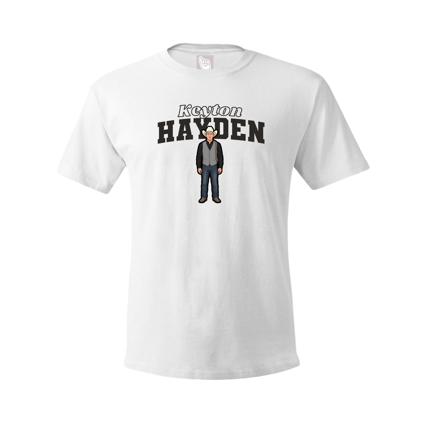 Youth Tee — Name Arch in White