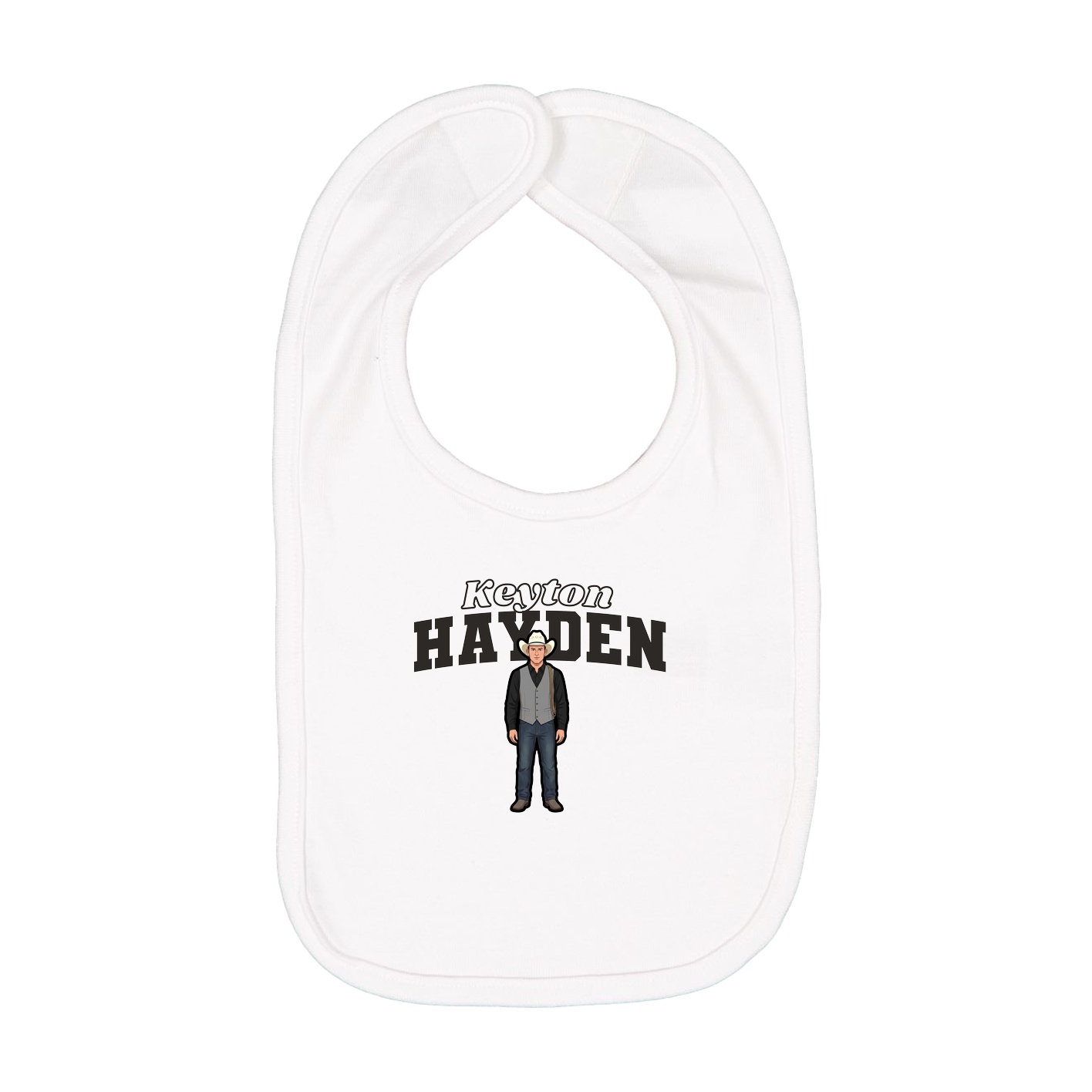 Infant Bib — Name Arch in White