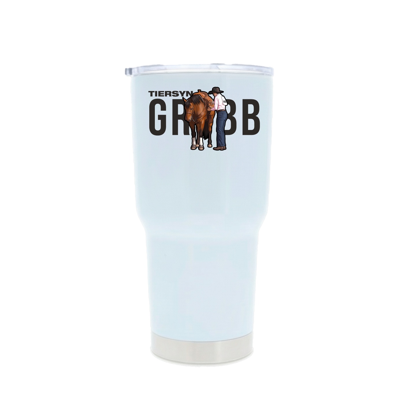 30oz Stainless Steel Tumbler — Player Name in White
