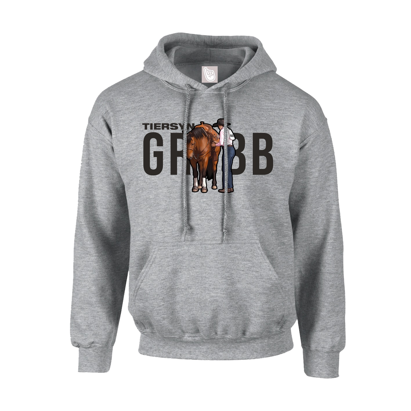 Hoodie — Player Name in Grey