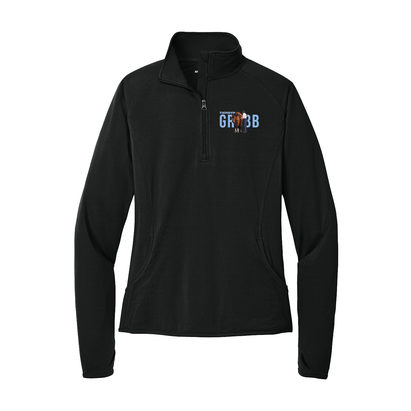 Women's Q-Zip Pullover — Player Name in Black