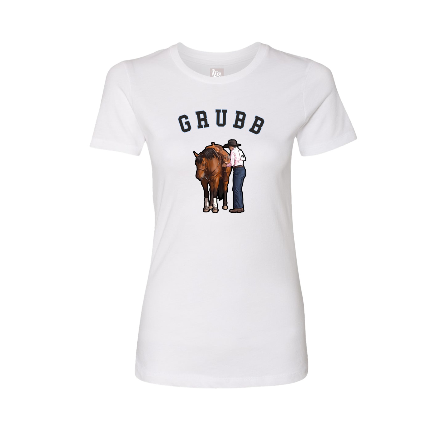 Fitted Women's Tee — Shirsey Arch in White
