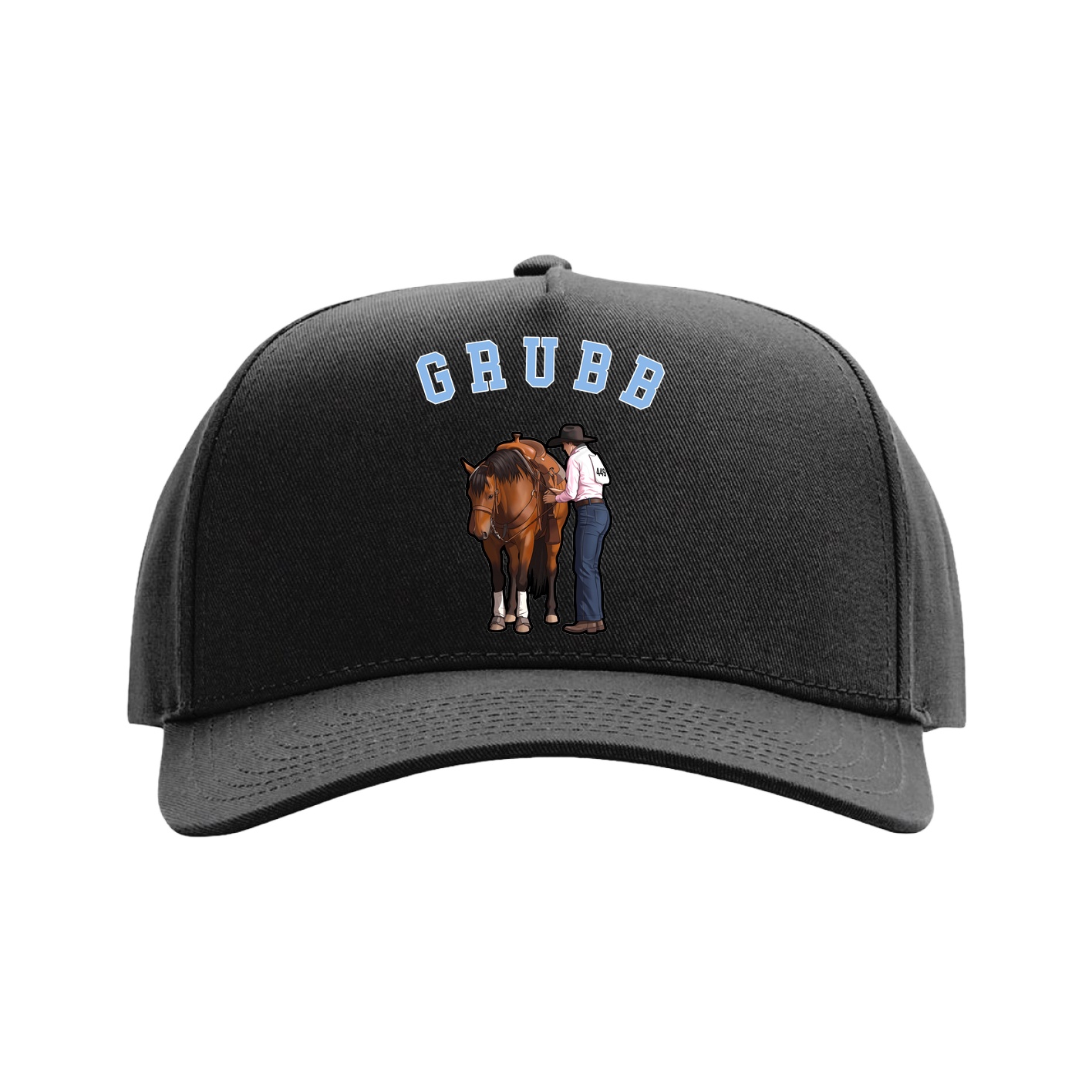 Full Fabric Five-Panel Champ Cap — Shirsey Arch in Black