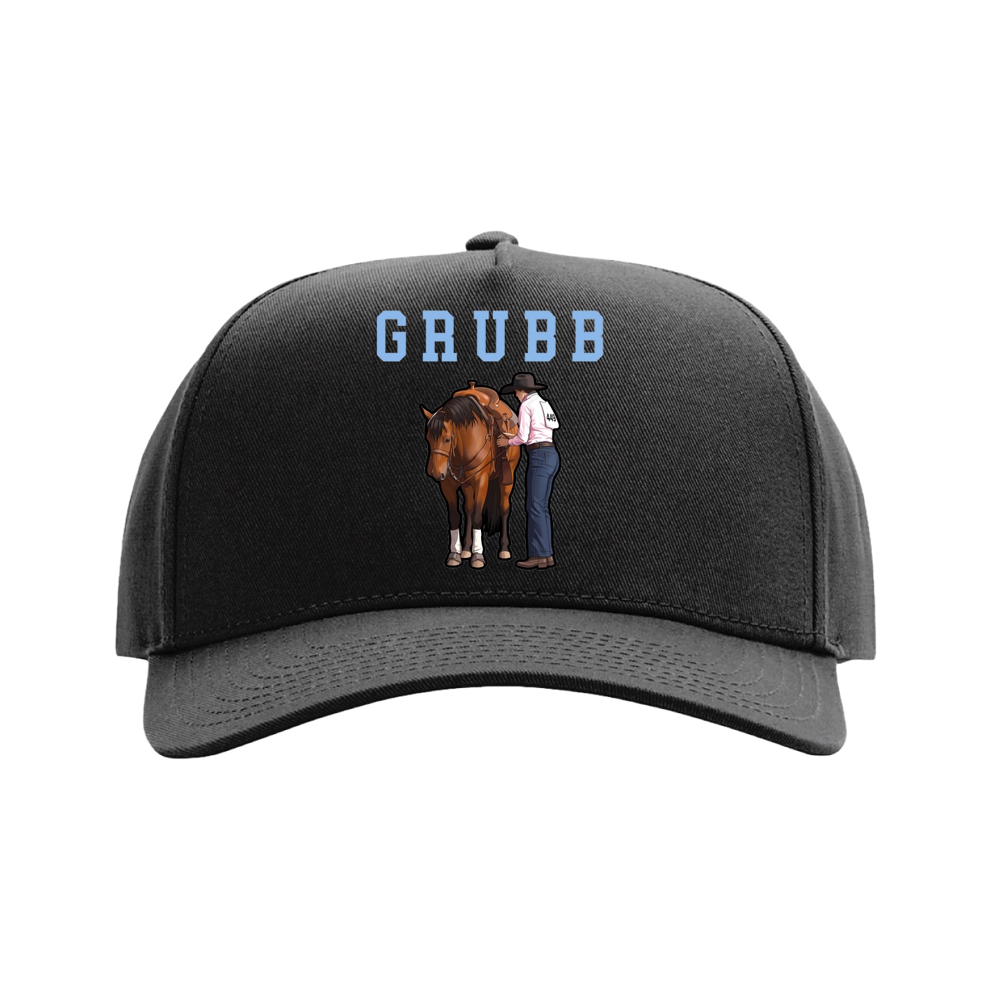Full Fabric Five-Panel Champ Cap — Shirsey in Black
