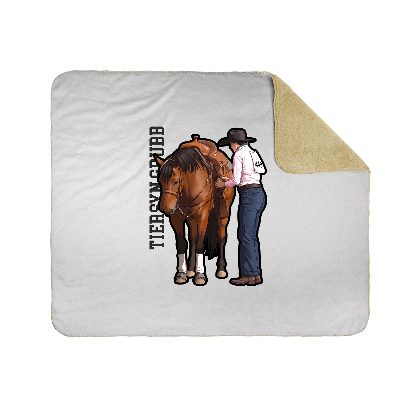 Throw Blanket — Name Vertical in White
