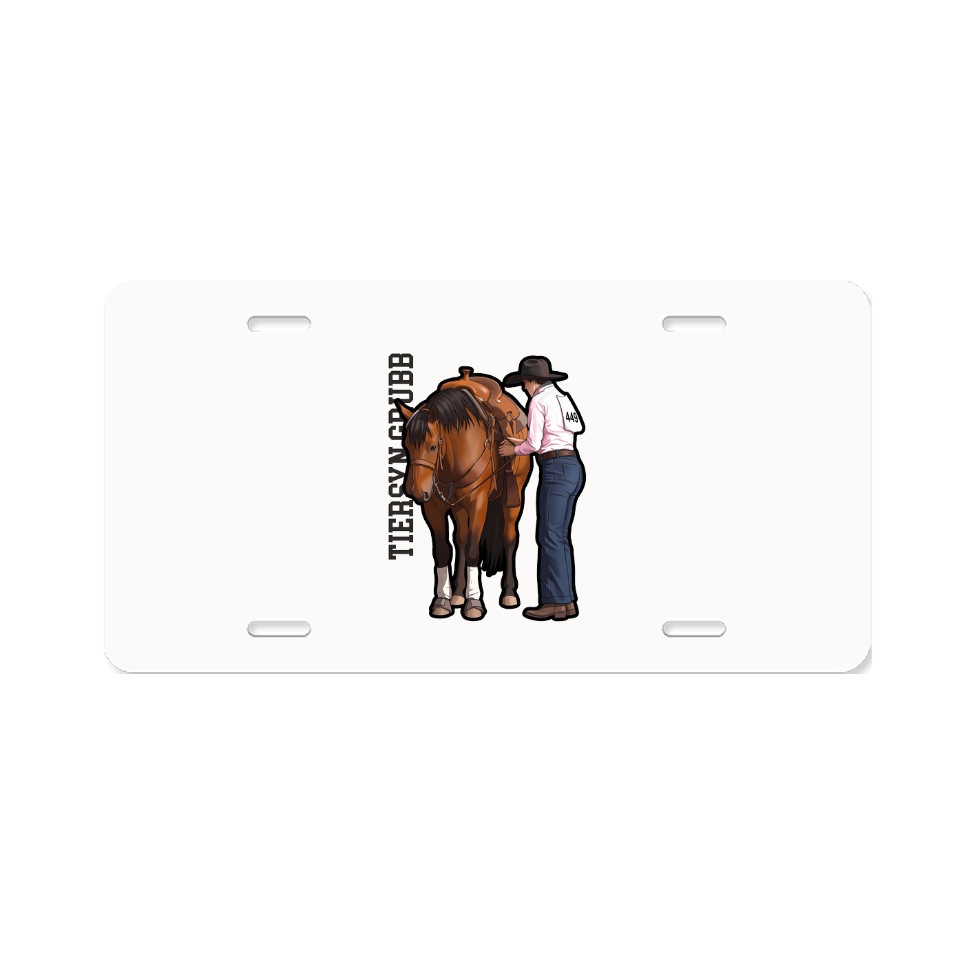 License Plate — Name Vertical in Classic
