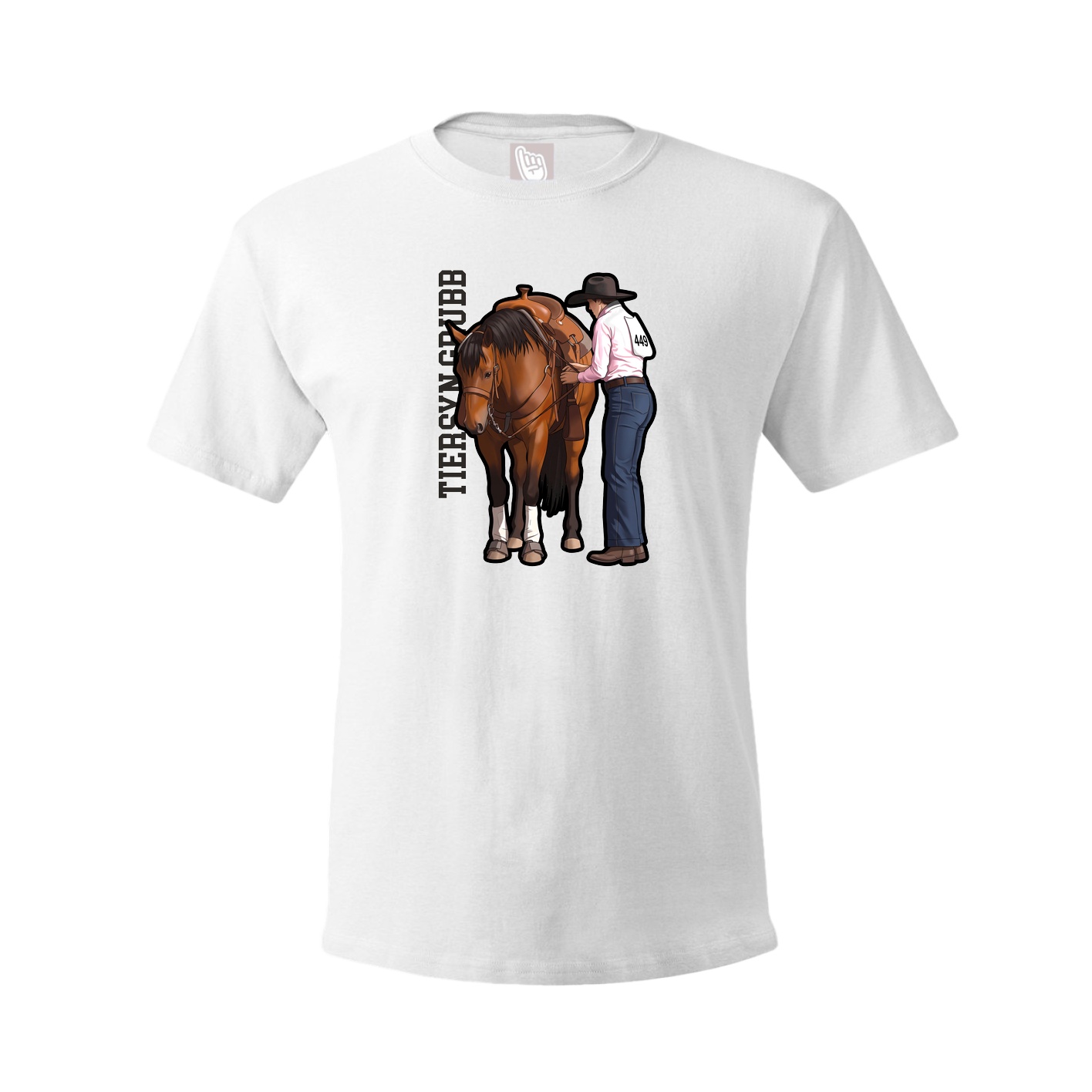 Tee — Name Vertical in White