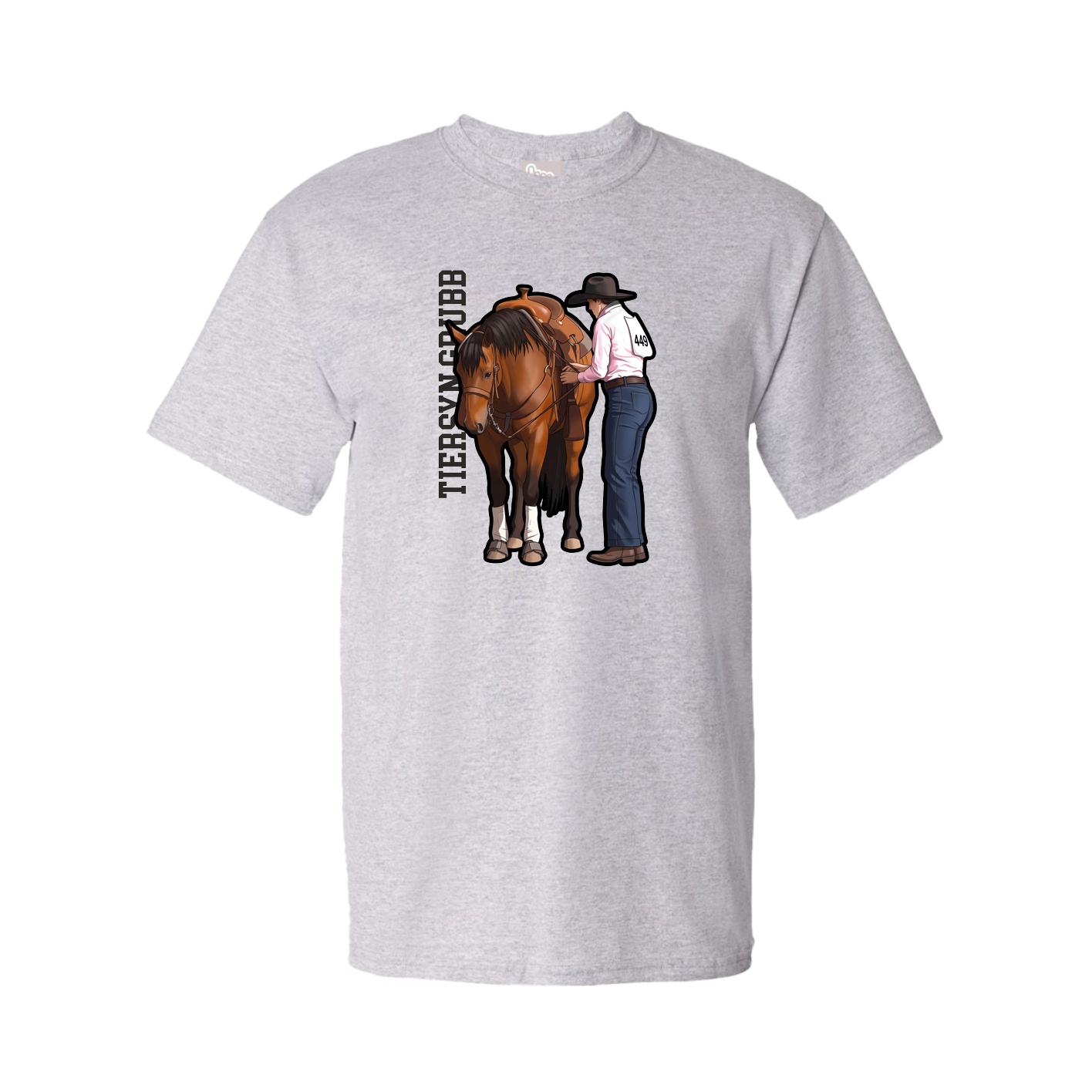 Youth Tee — Name Vertical in Grey