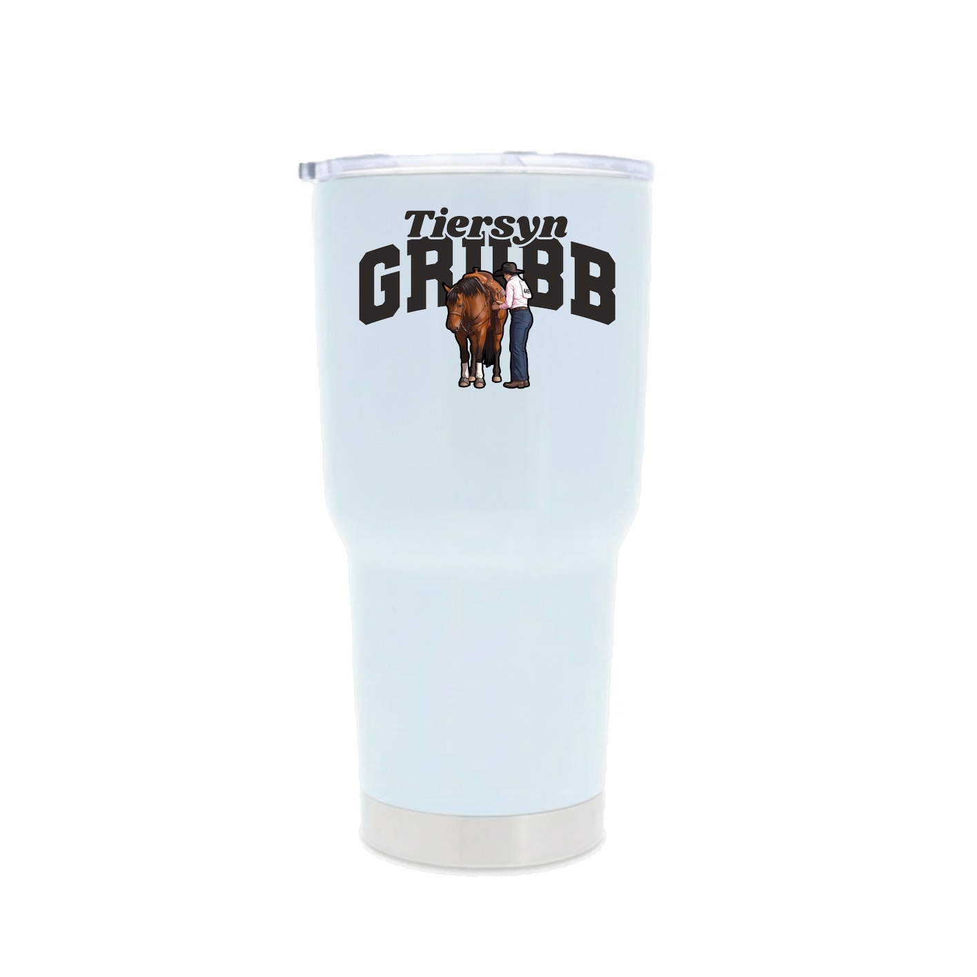 30oz Stainless Steel Tumbler — Signature Arch in White