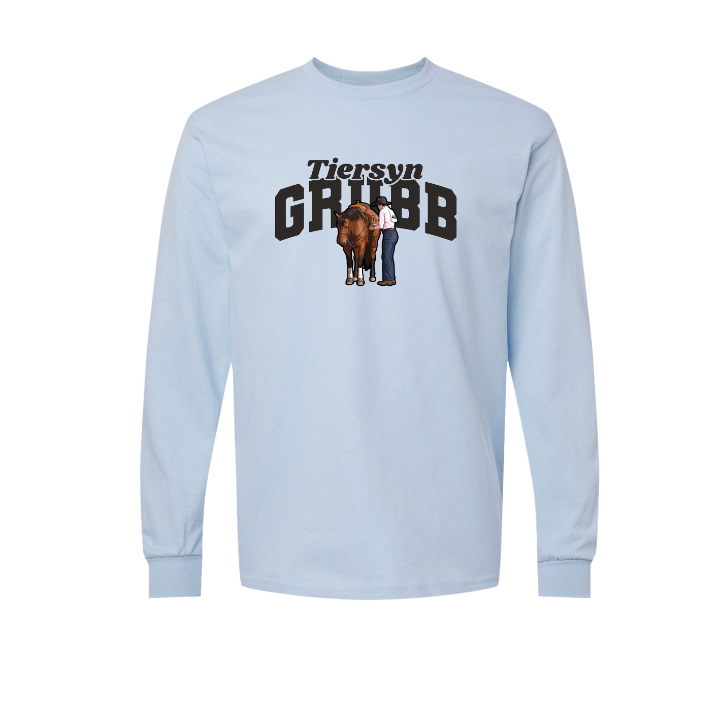 Long Sleeve Tee — Signature Arch in Light Blue
