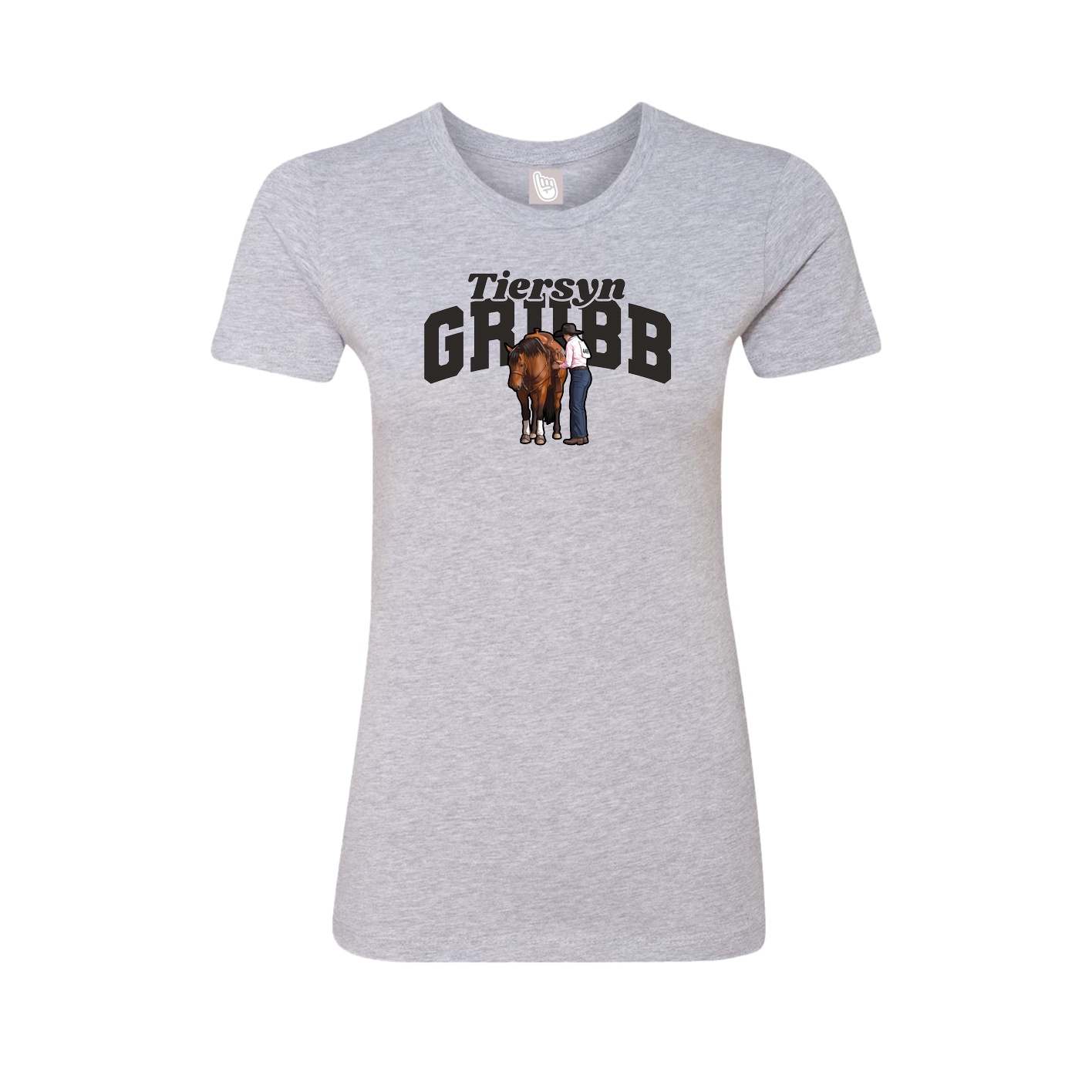 Fitted Women's Tee — Signature Arch in Grey