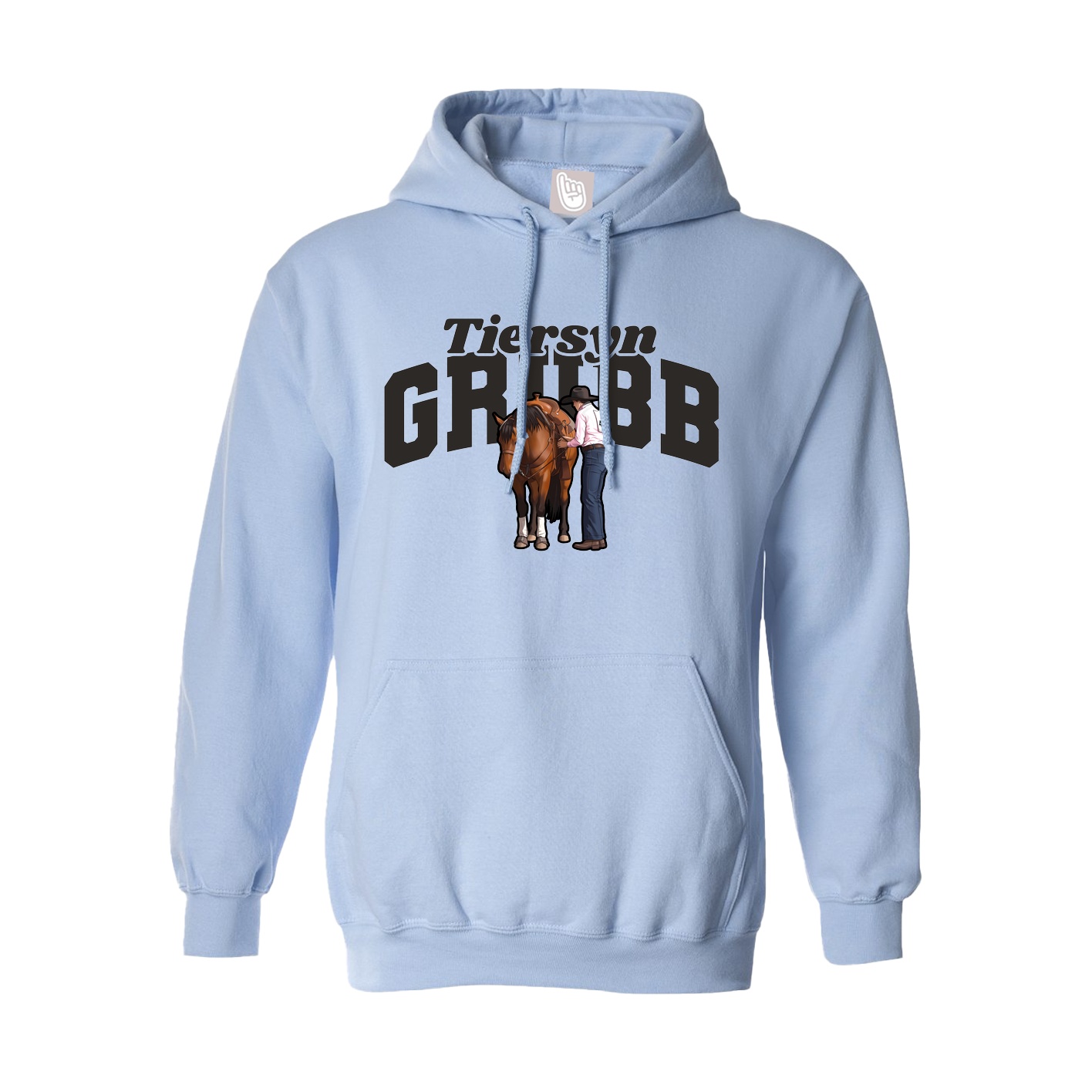 Hoodie — Signature Arch in Light Blue