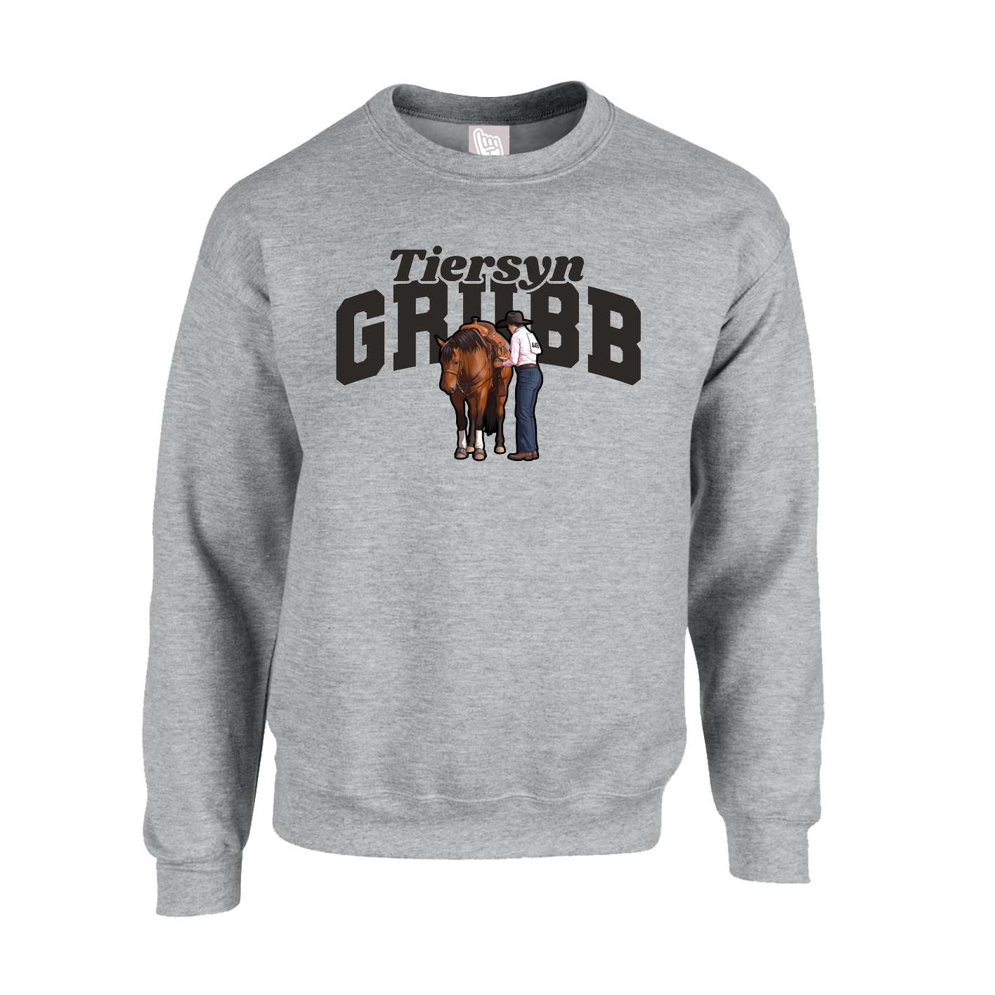 Fleece Crew — Signature Arch in Grey