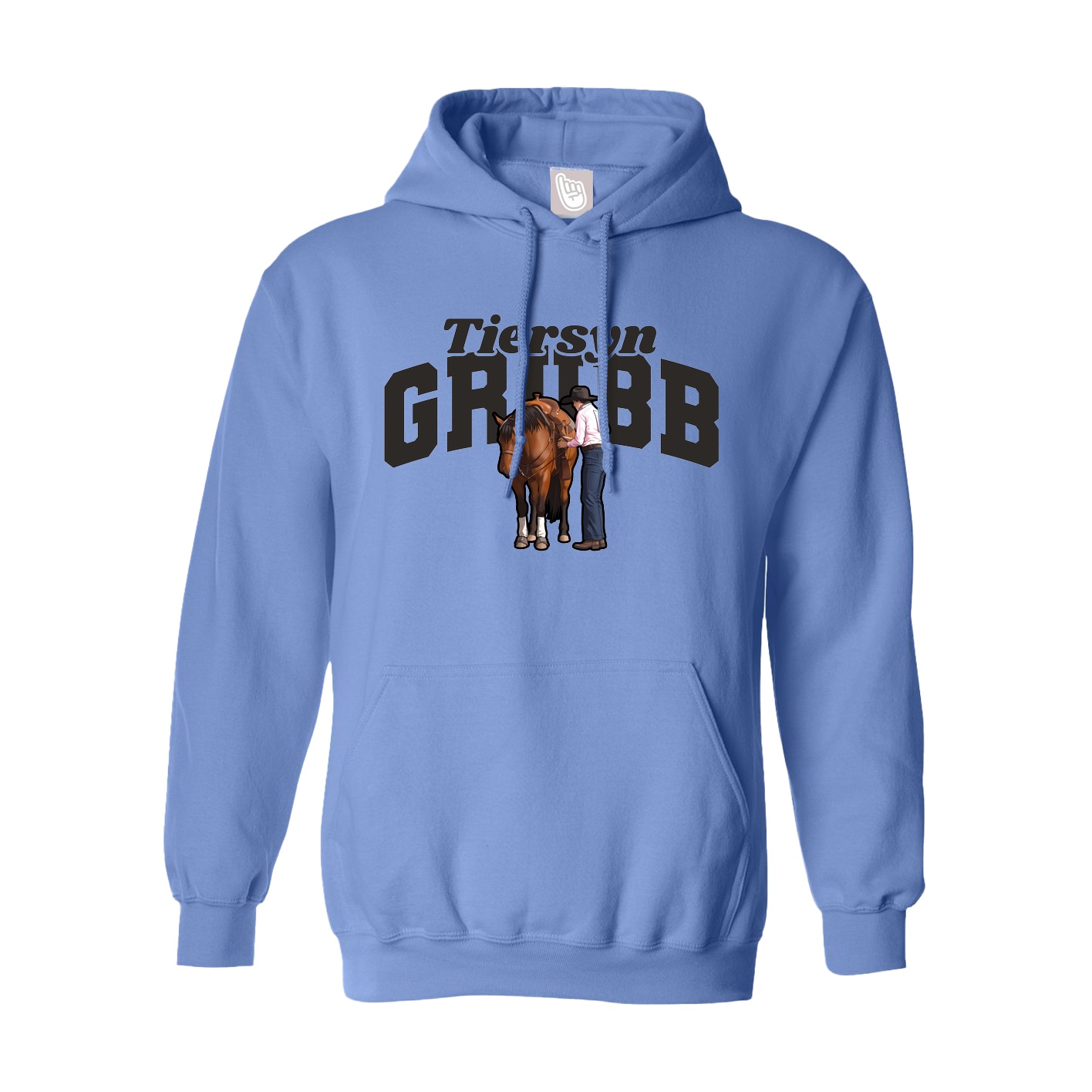 Youth Hoodie — Signature Arch in Powder Blue