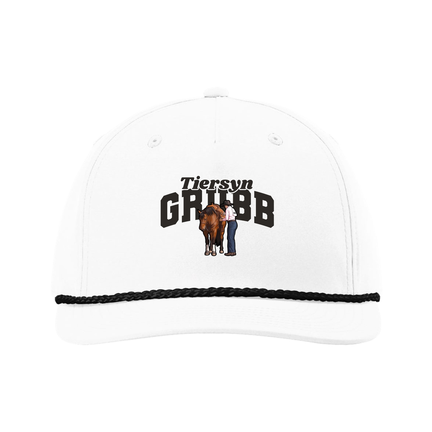Five-Panel Classic Rope Cap — Signature Arch in White