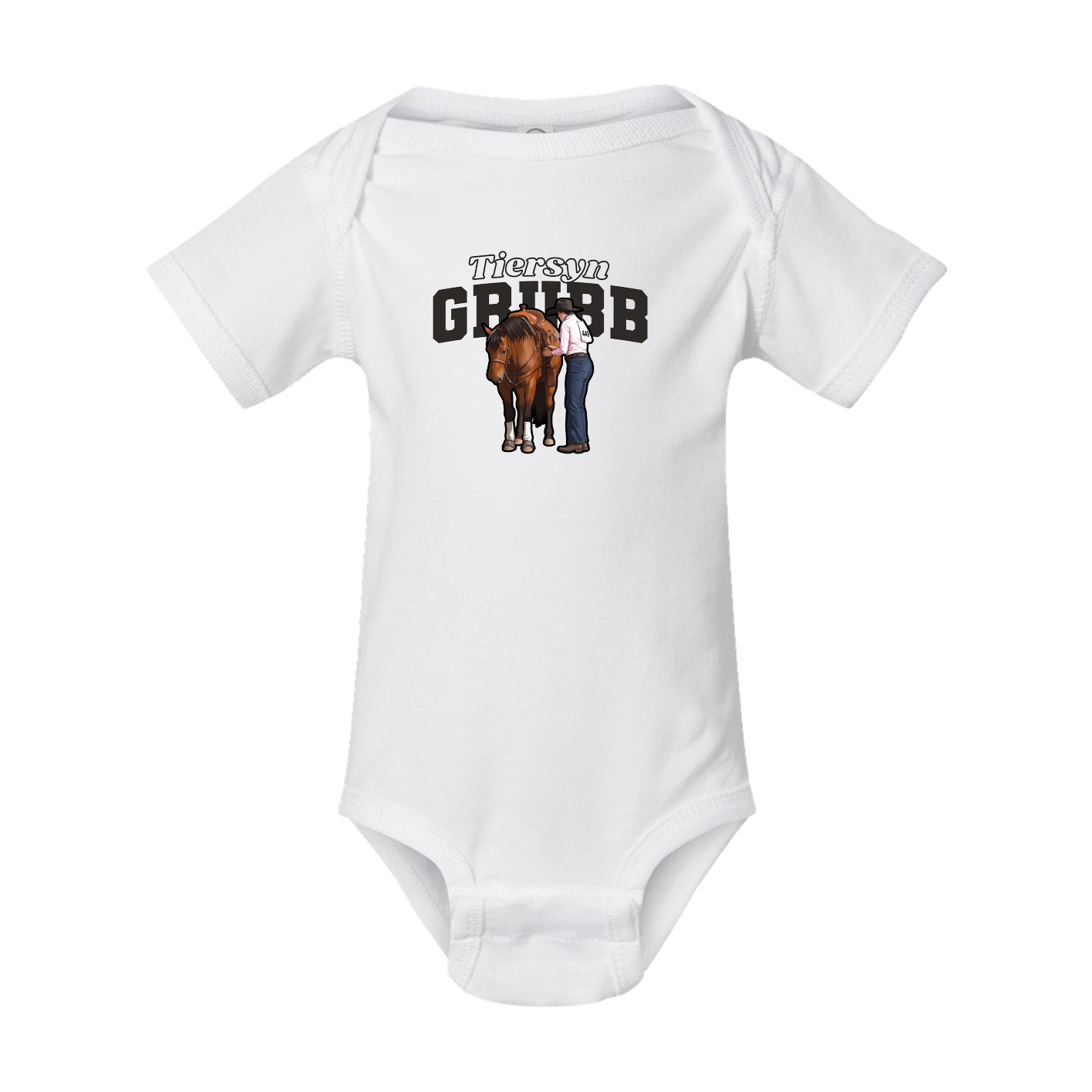 Baby Onesie — Name Arch in White
