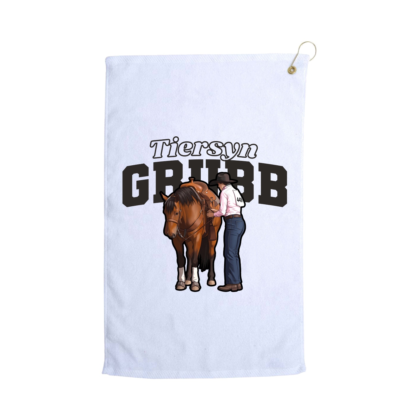 Golf Towel — Name Arch in White