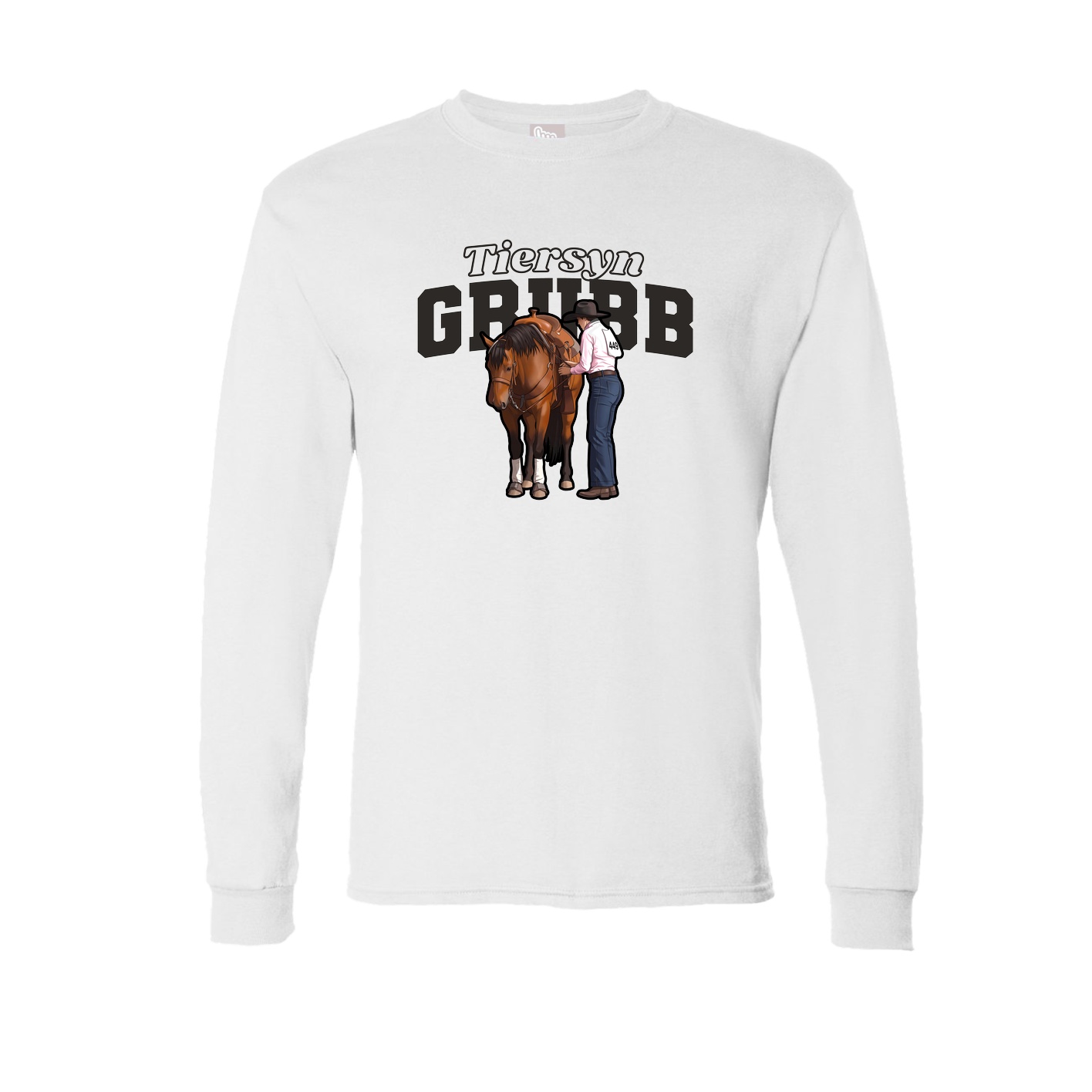Long Sleeve Tee — Name Arch in White