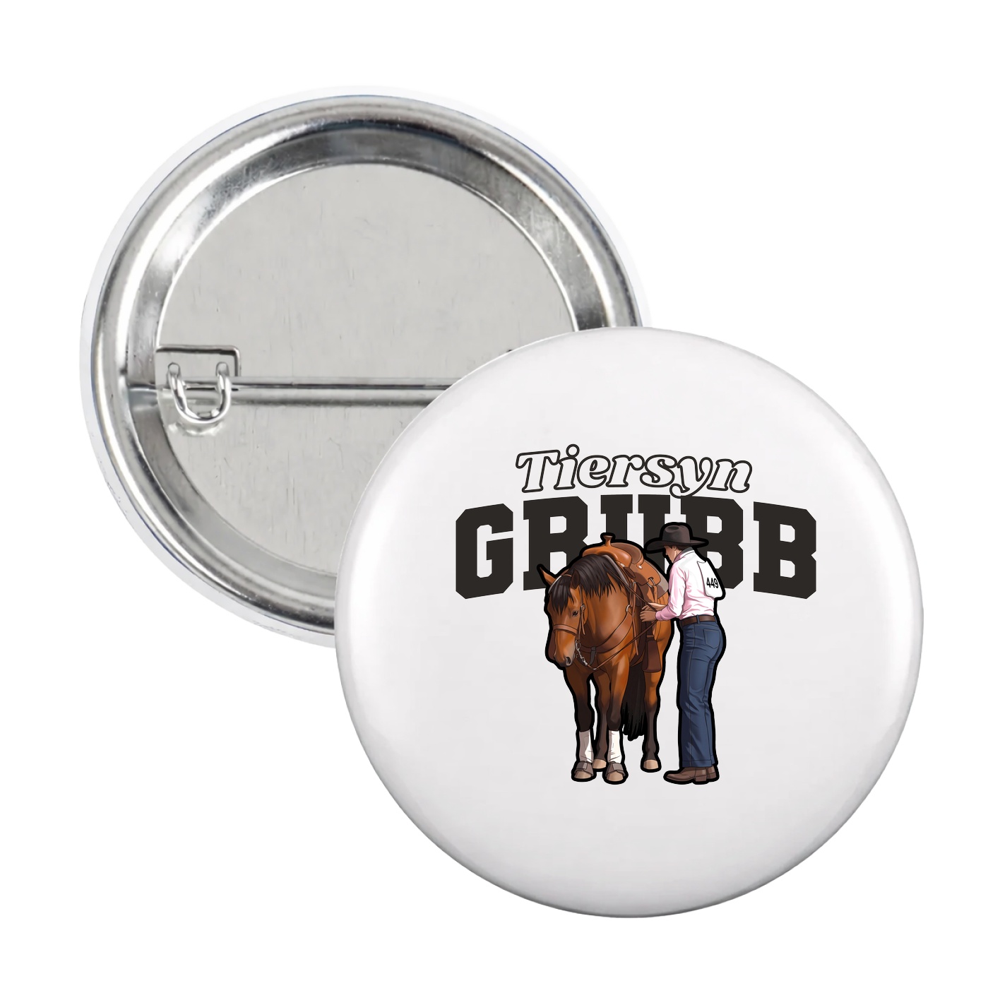 Game Day Button — Name Arch in White