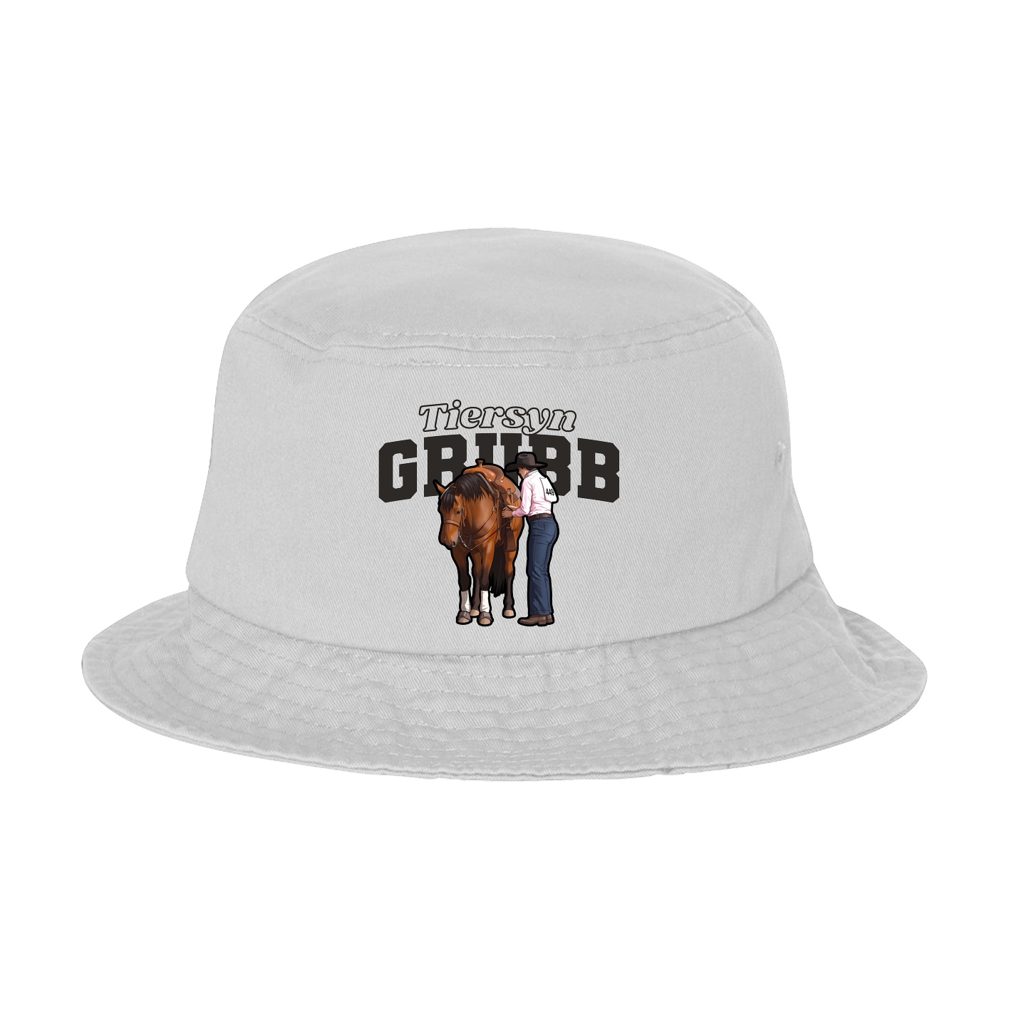 Bucket Cap — Name Arch in White