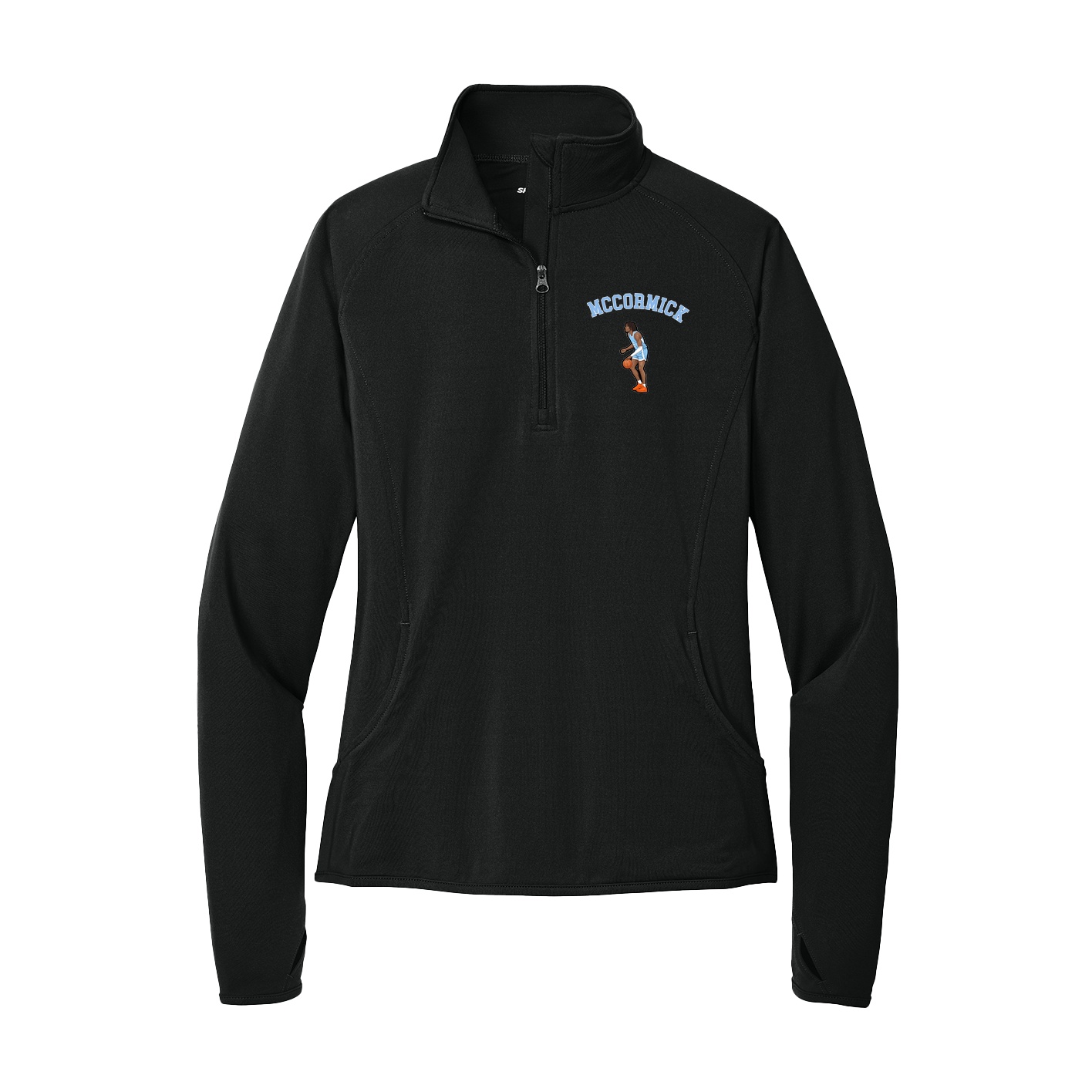 Women's Q-Zip Pullover — Shirsey Arch in Black