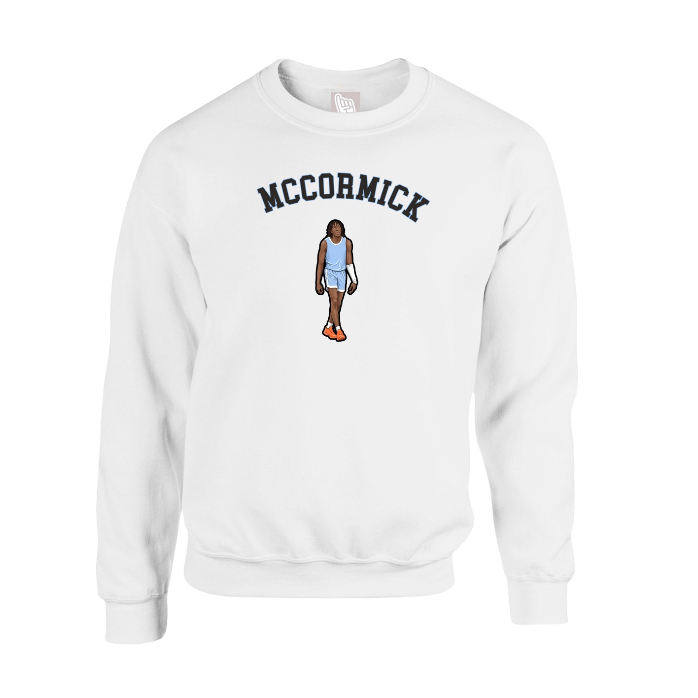 Fleece Crew — Shirsey Arch in White