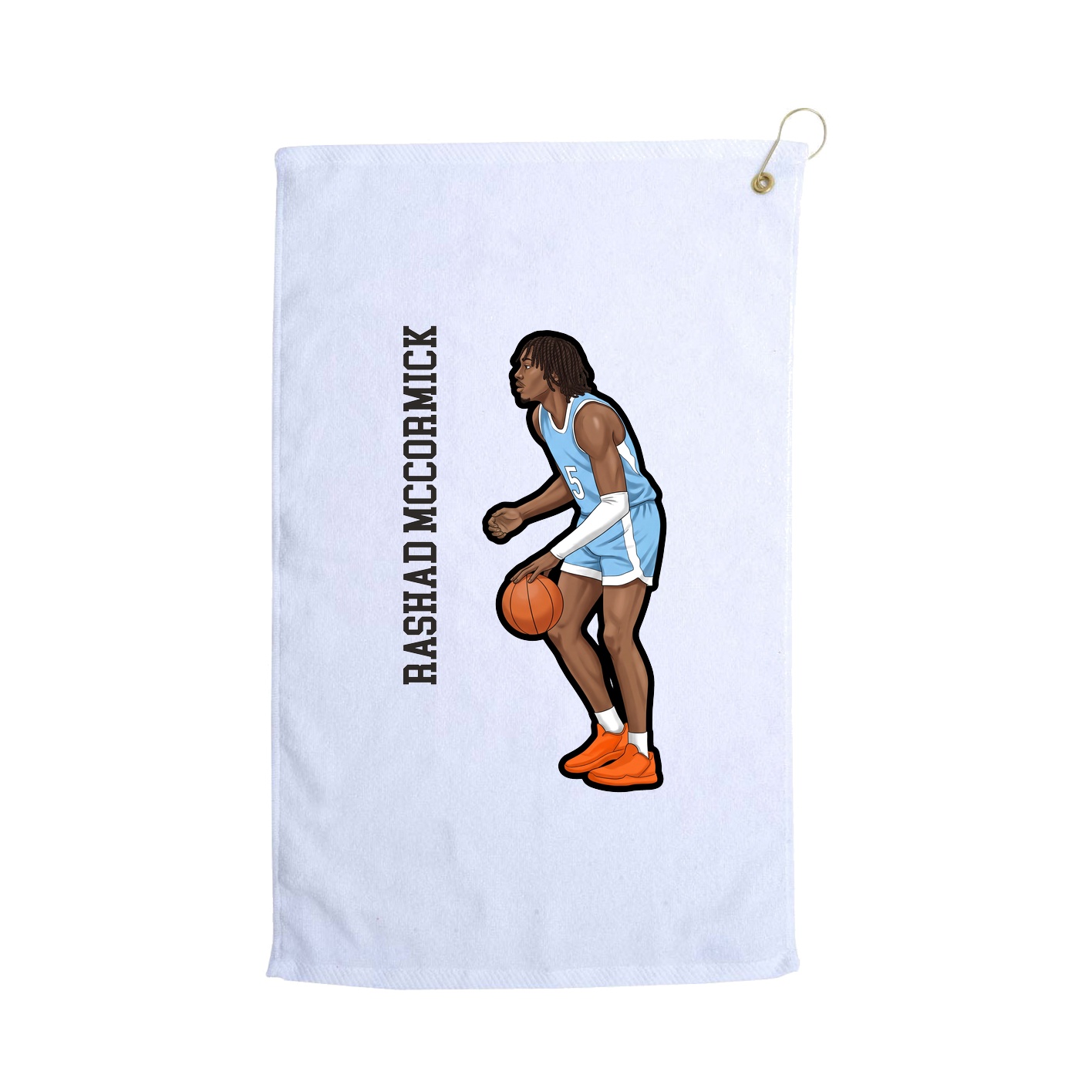 Golf Towel — Name Vertical in White