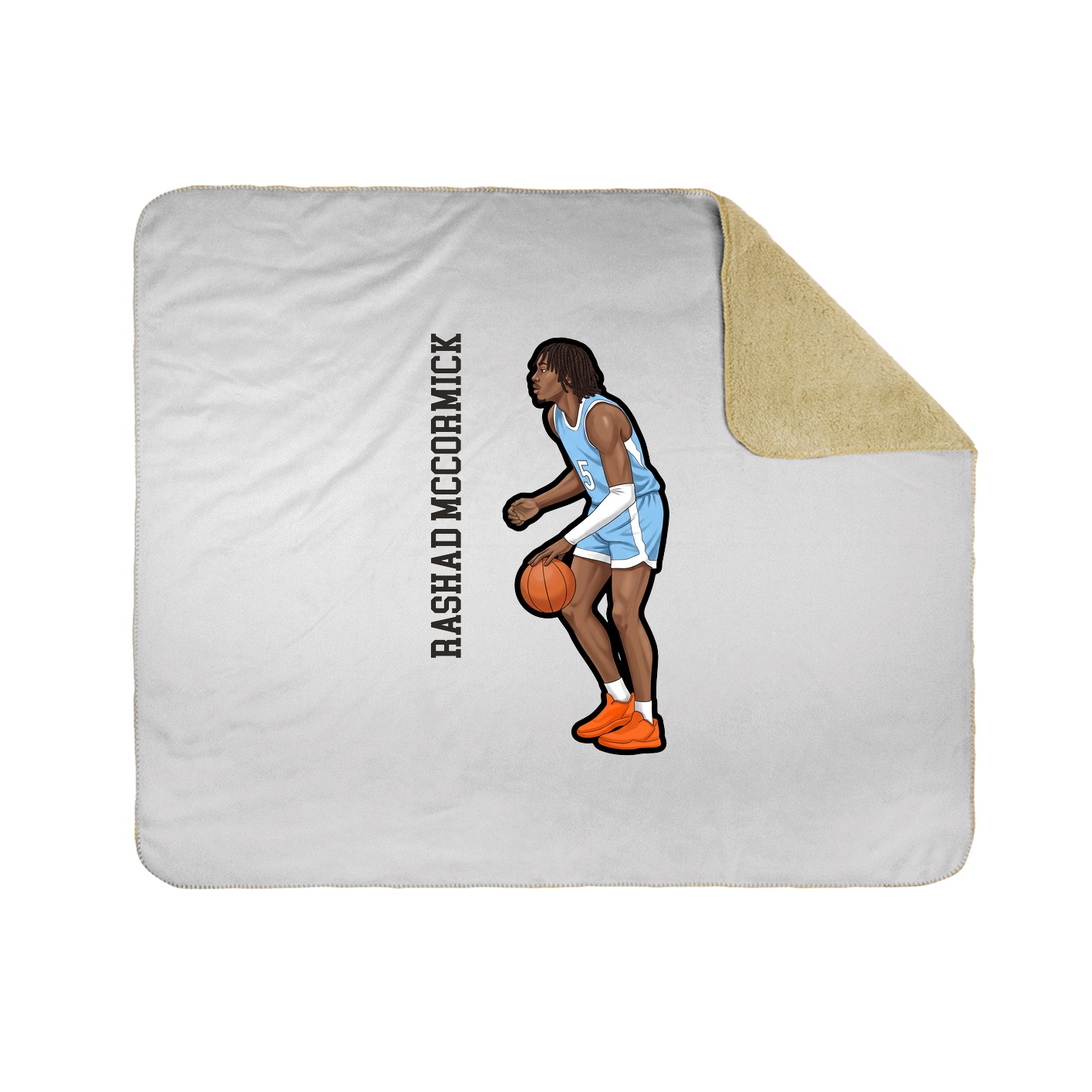 Throw Blanket — Name Vertical in White