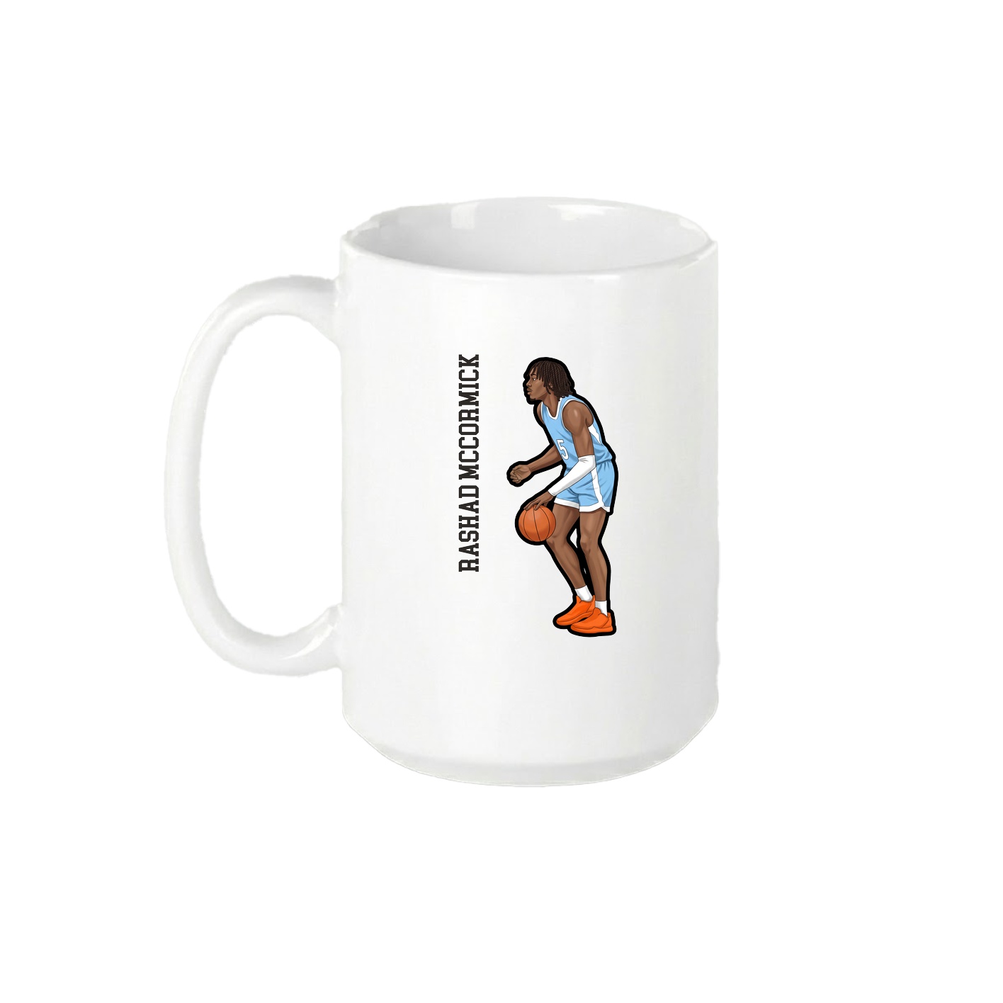 15oz Coffee Mug — Name Vertical in White