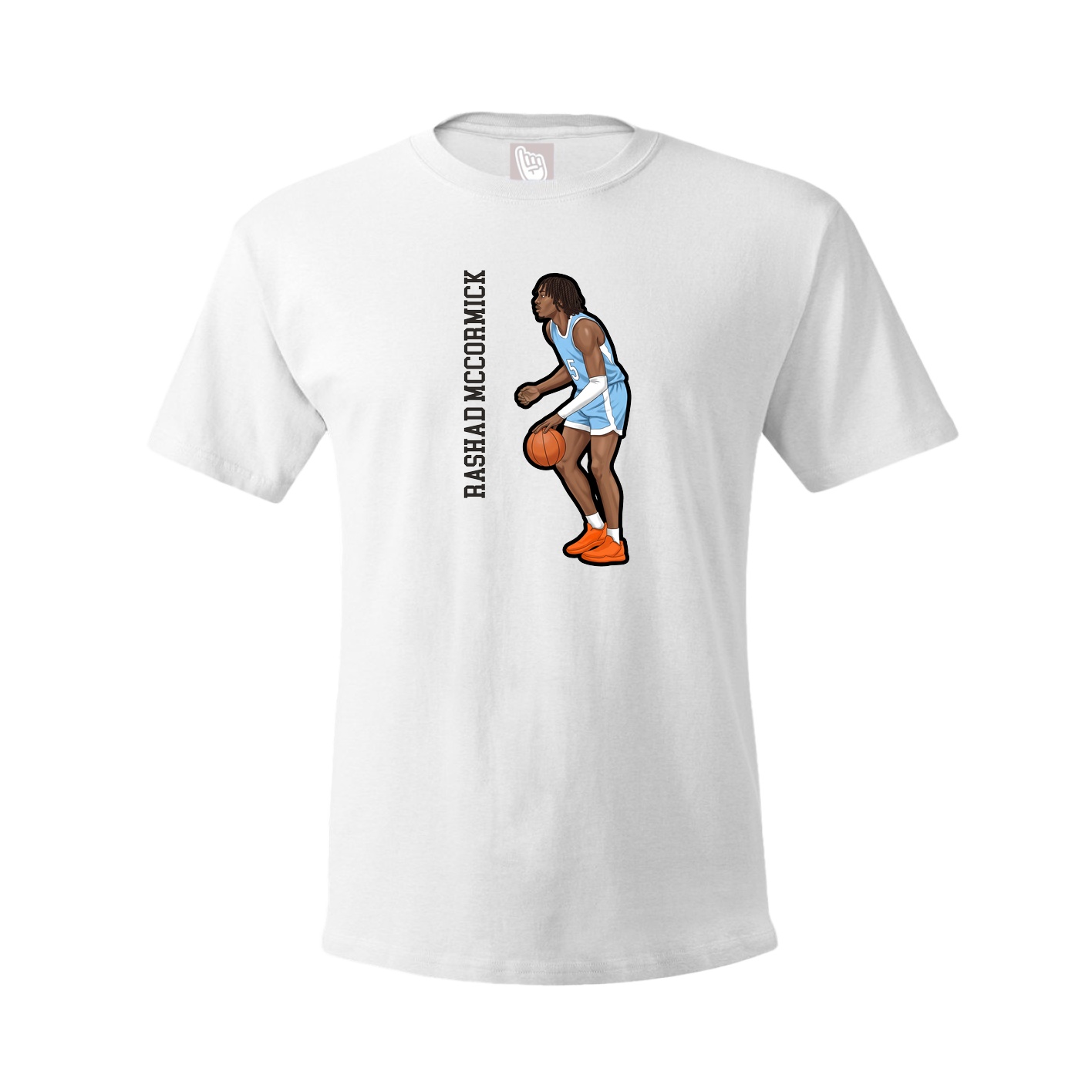 Tee — Name Vertical in White
