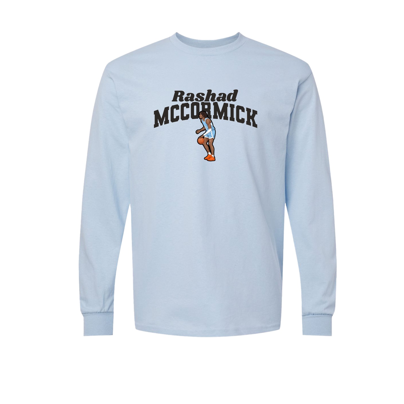 Long Sleeve Tee — Signature Arch in Light Blue