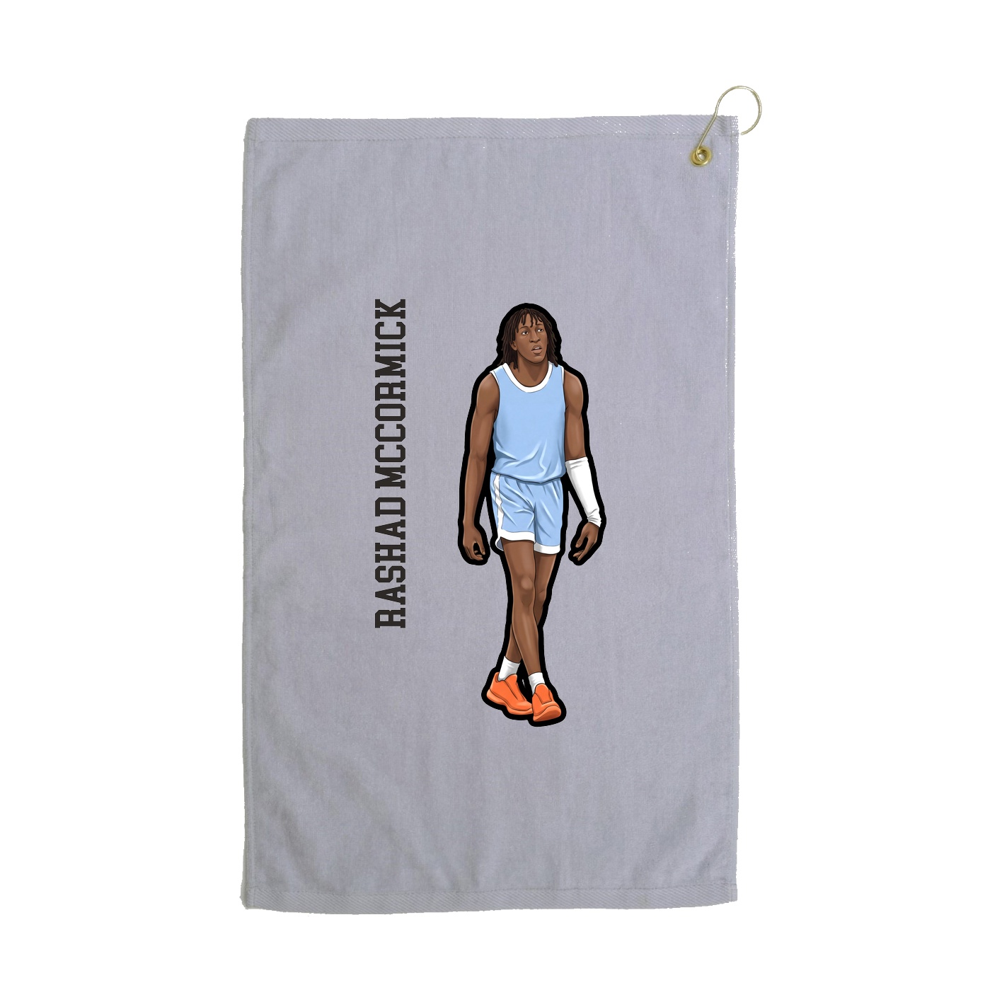 Golf Towel — Name Vertical in Grey