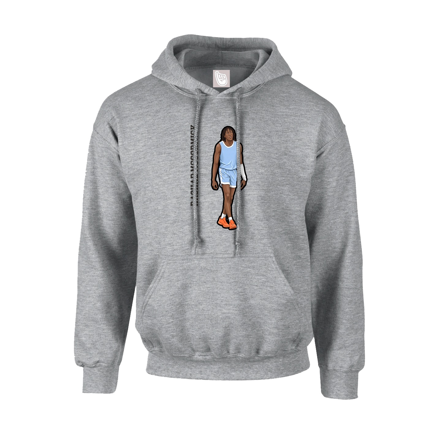 Hoodie — Name Vertical in Grey
