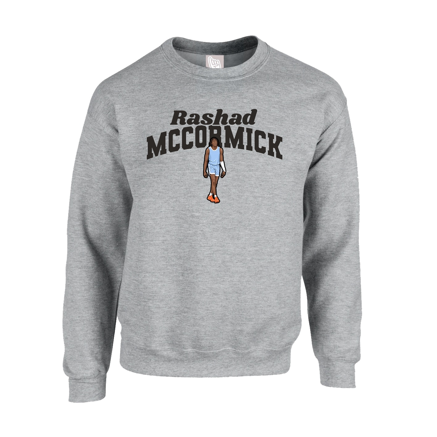 Fleece Crew — Signature Arch in Grey