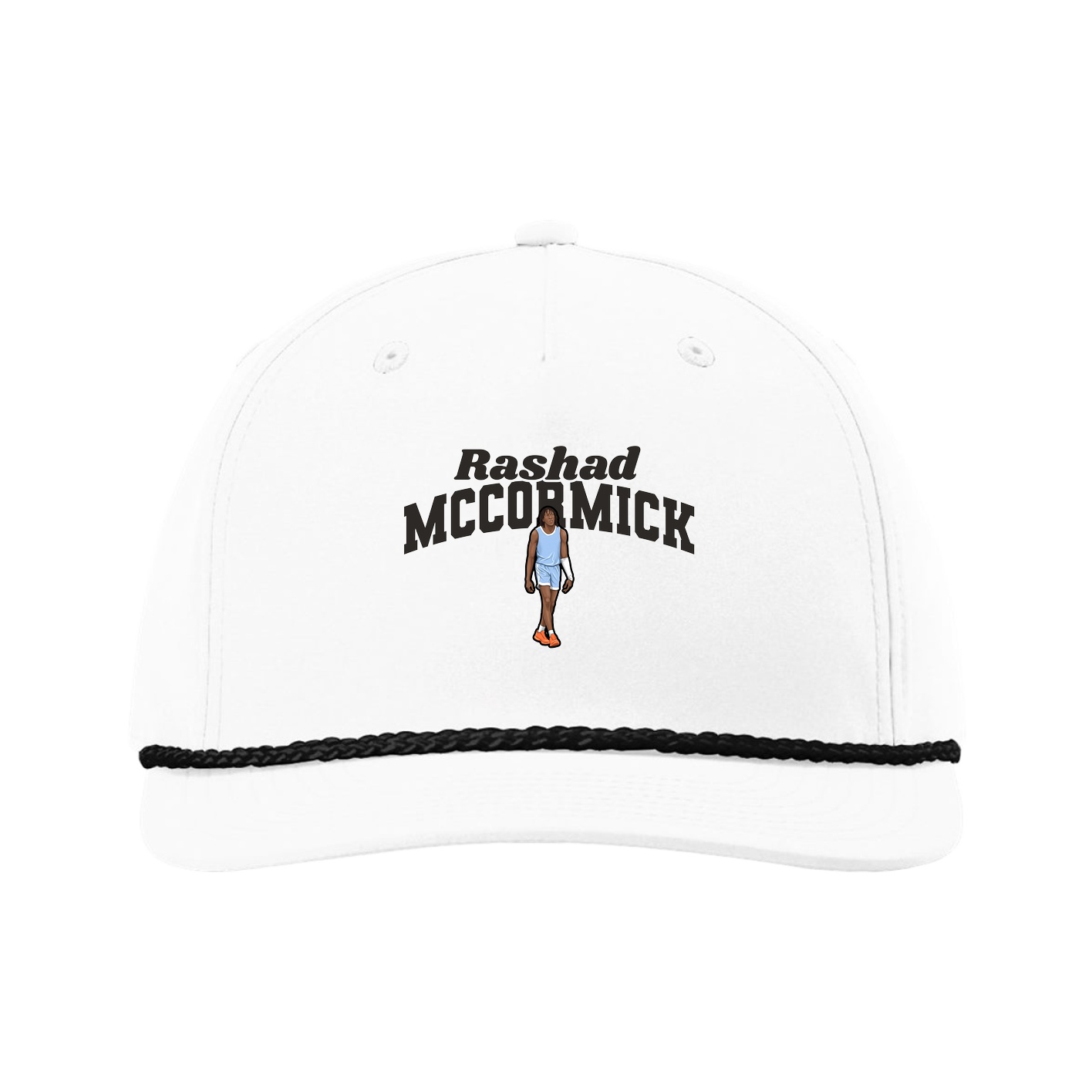Five-Panel Classic Rope Cap — Signature Arch in White