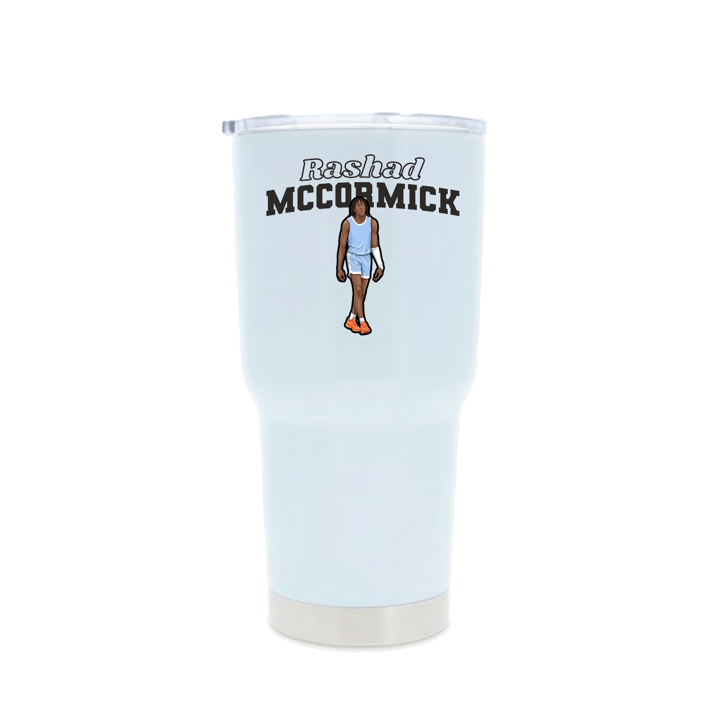 30oz Stainless Steel Tumbler — Name Arch in White