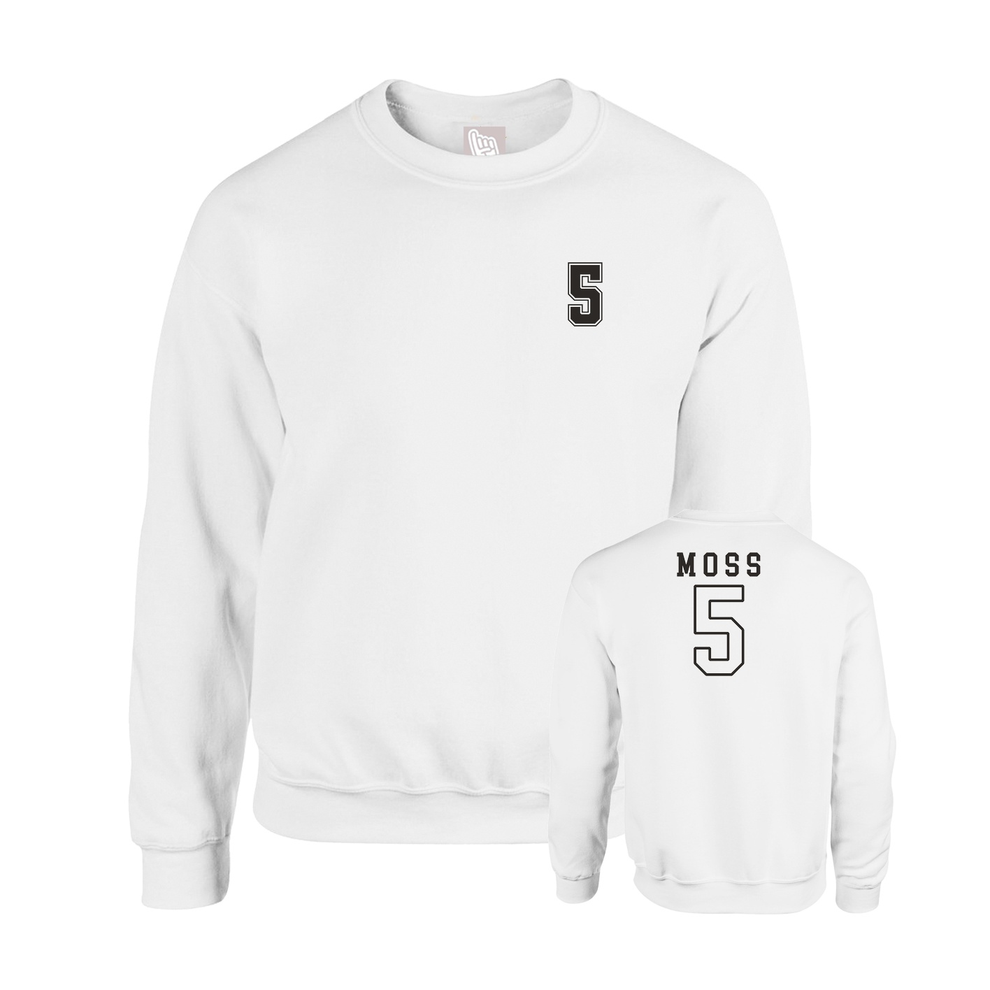Fleece Crew — Chest Back in White