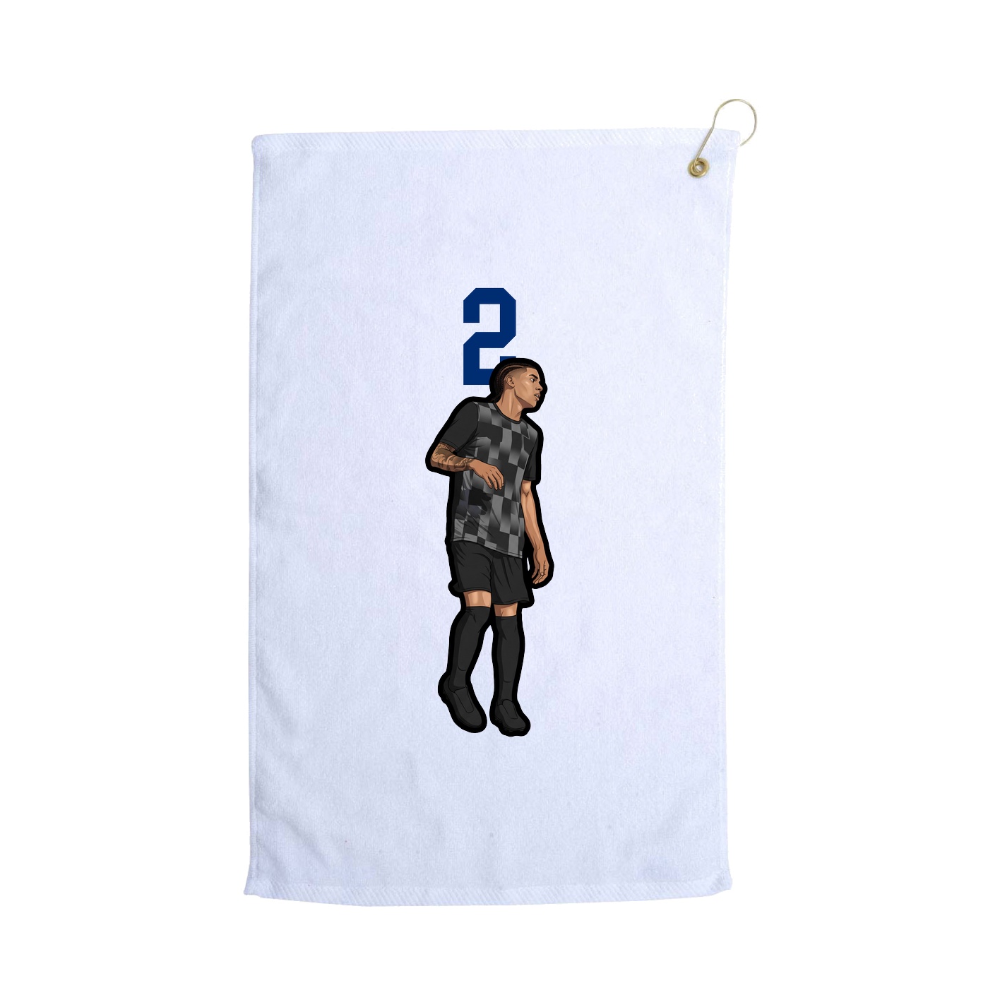 Golf Towel — Number Top in White