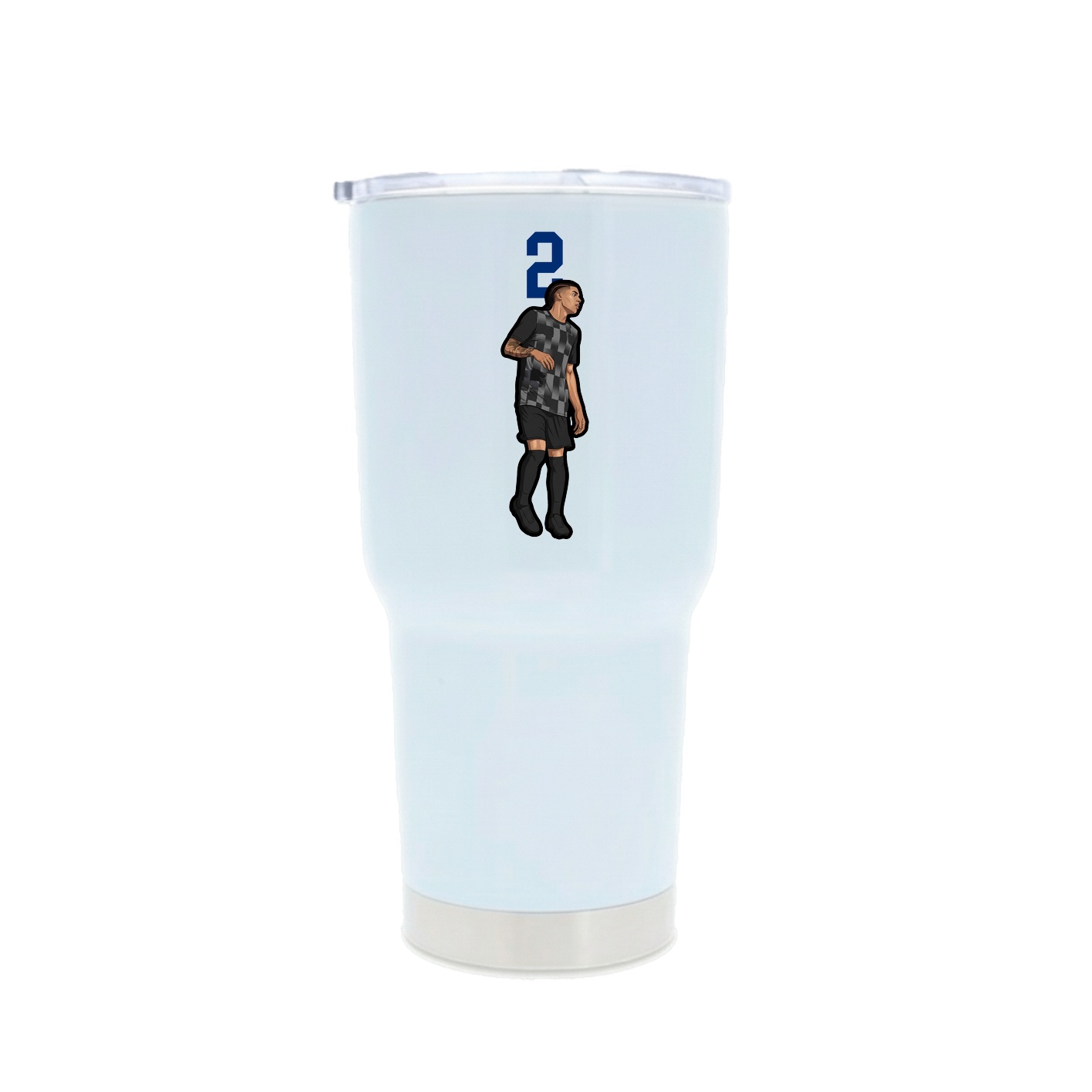 30oz Stainless Steel Tumbler — Number Top in White