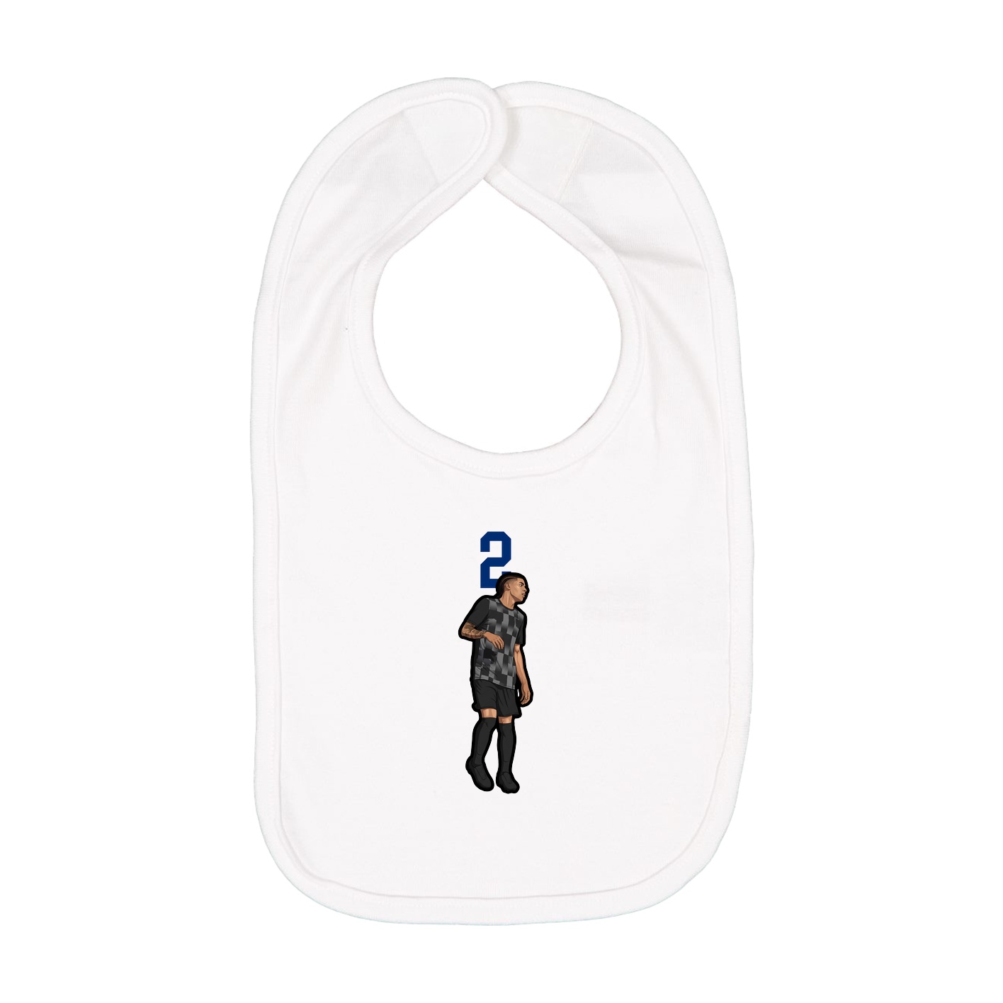 Infant Bib — Number Top in White