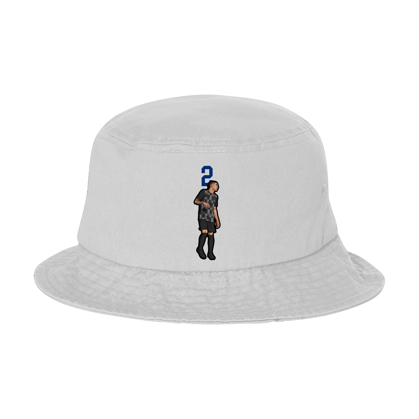 Bucket Cap — Number Top in White