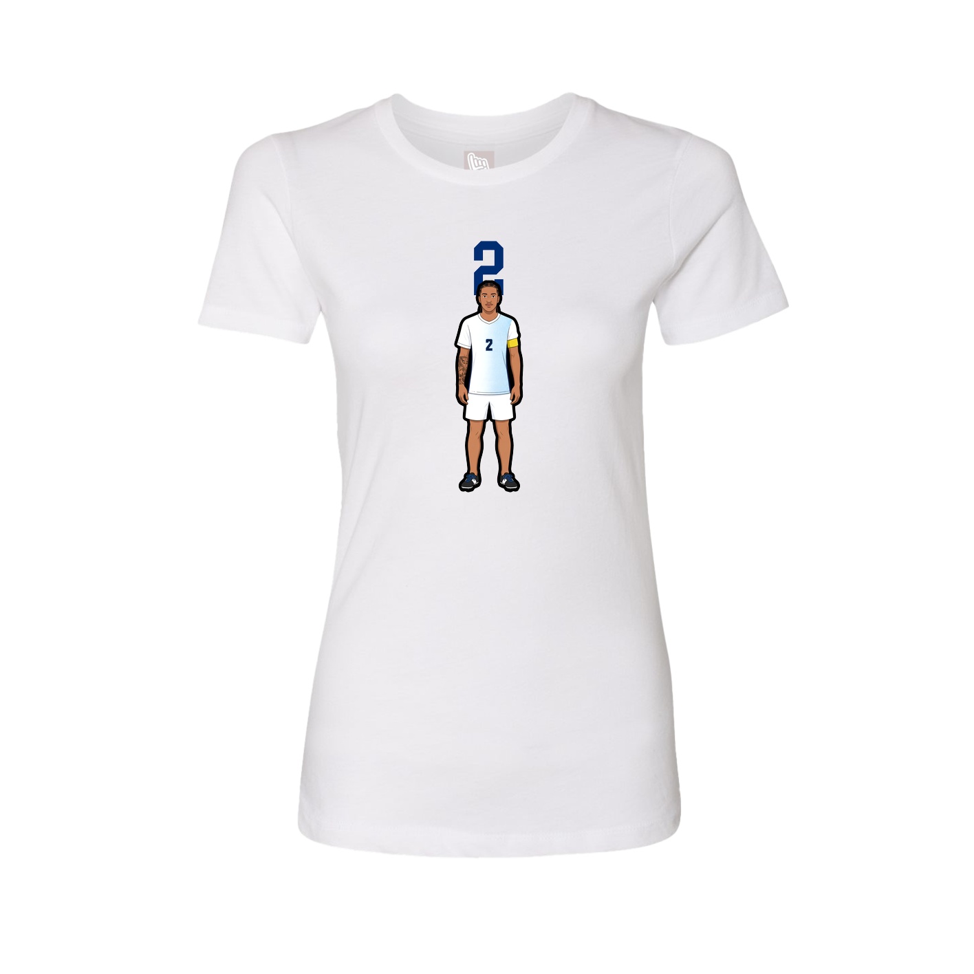 Fitted Women's Tee — Number Top in White