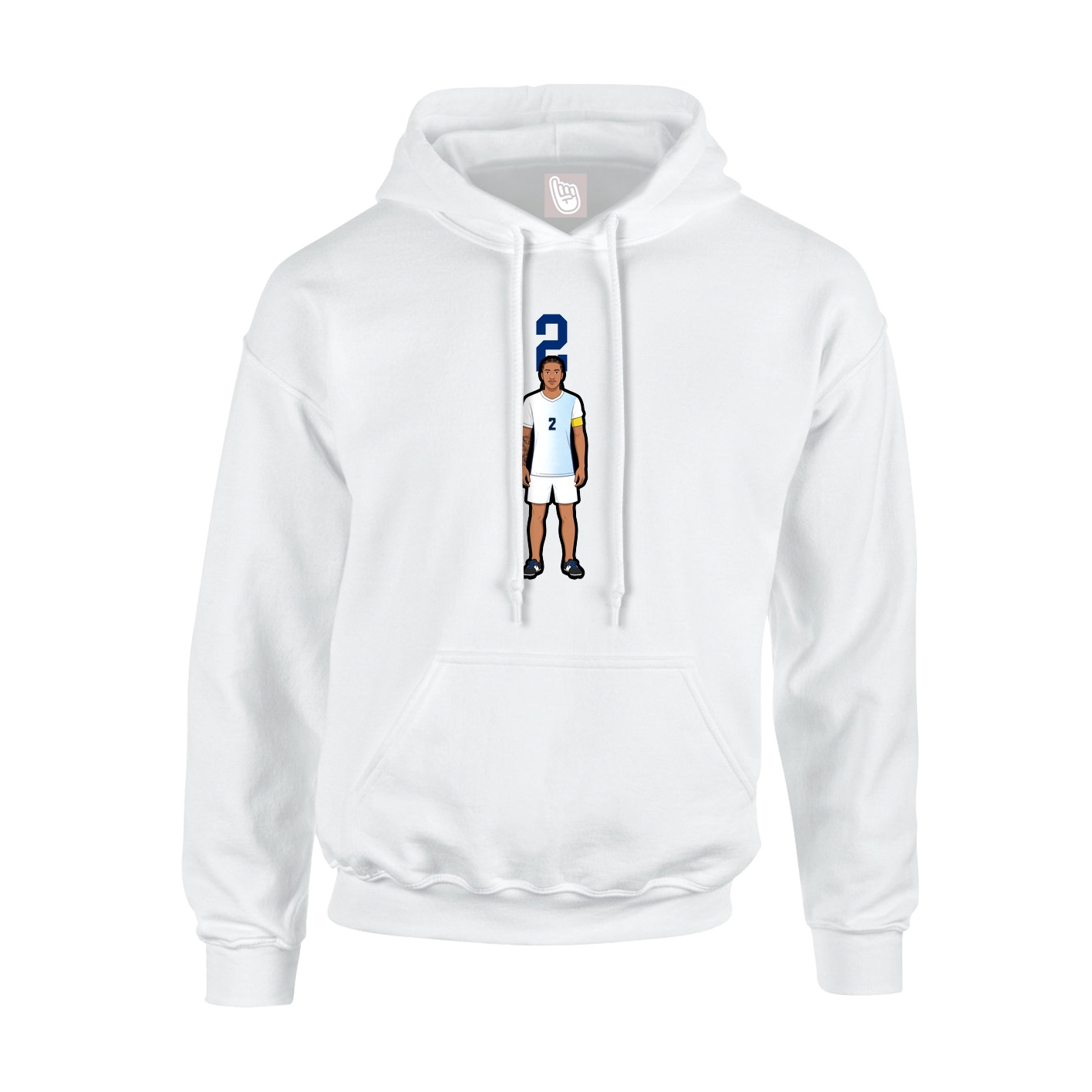 Youth Hoodie — Number Top in White