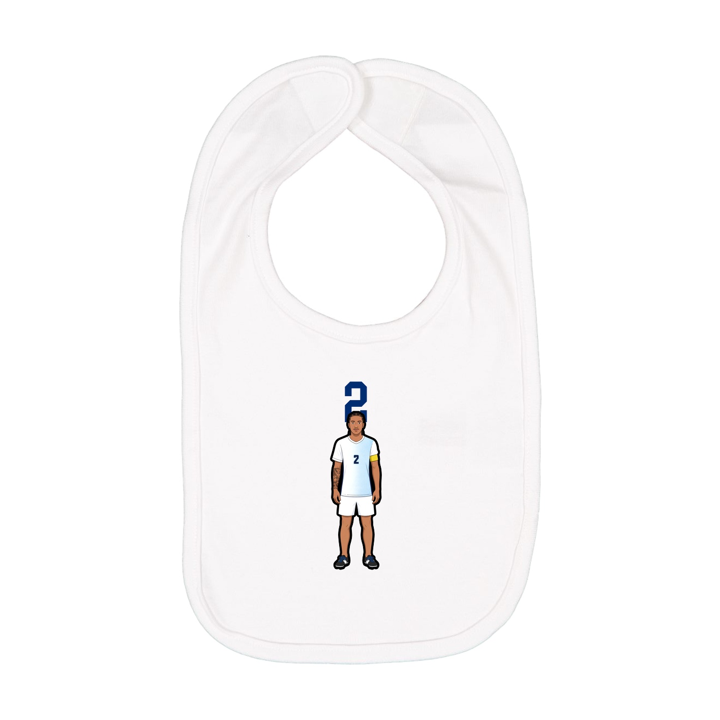 Infant Bib — Number Top in White