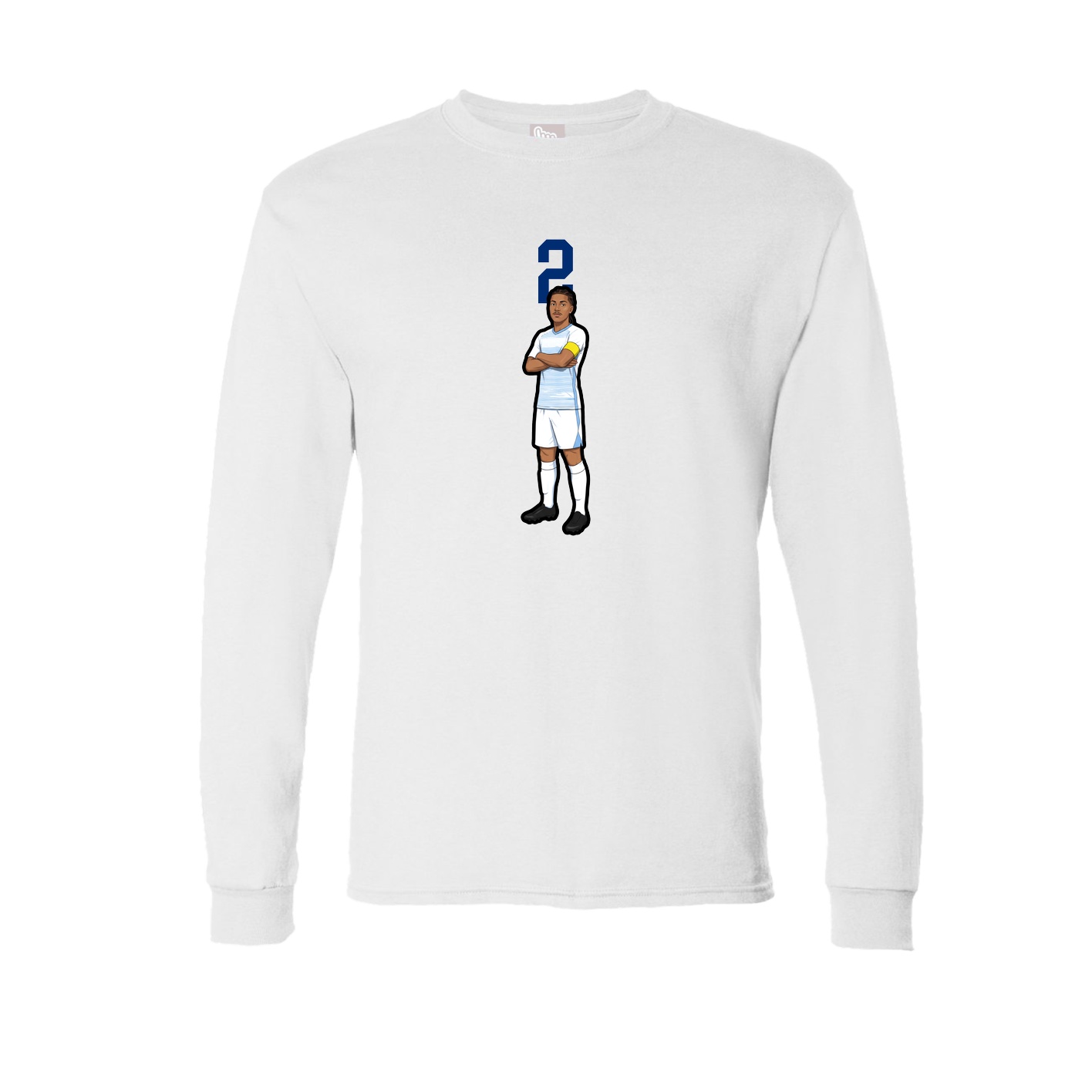Long Sleeve Tee — Number Top in White