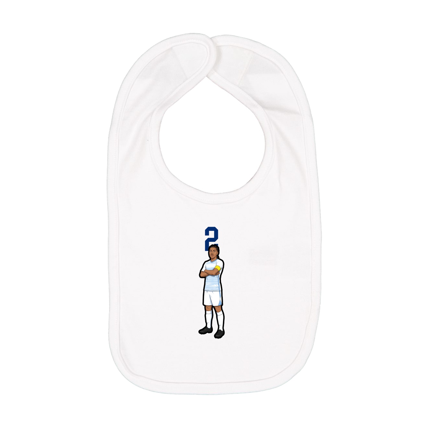 Infant Bib — Number Top in White