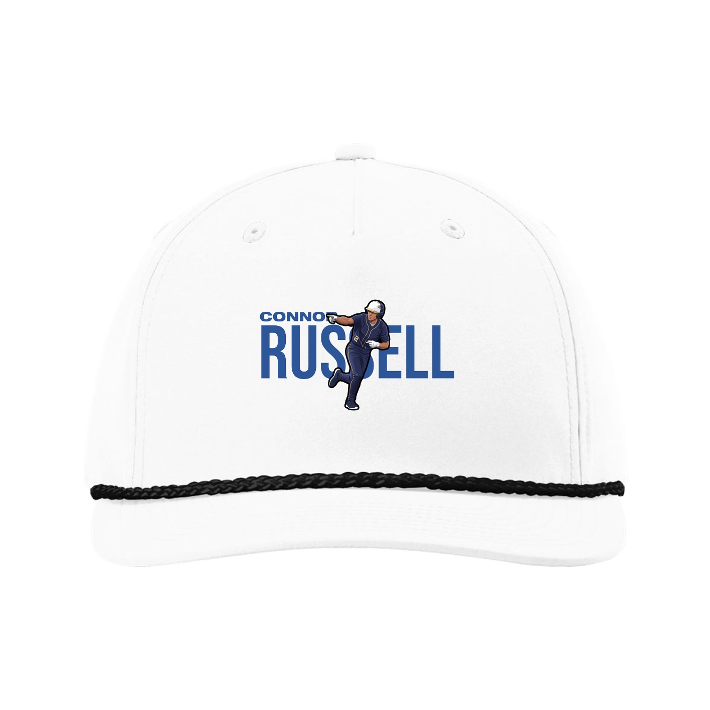 Five-Panel Classic Rope Cap — Player Name in White