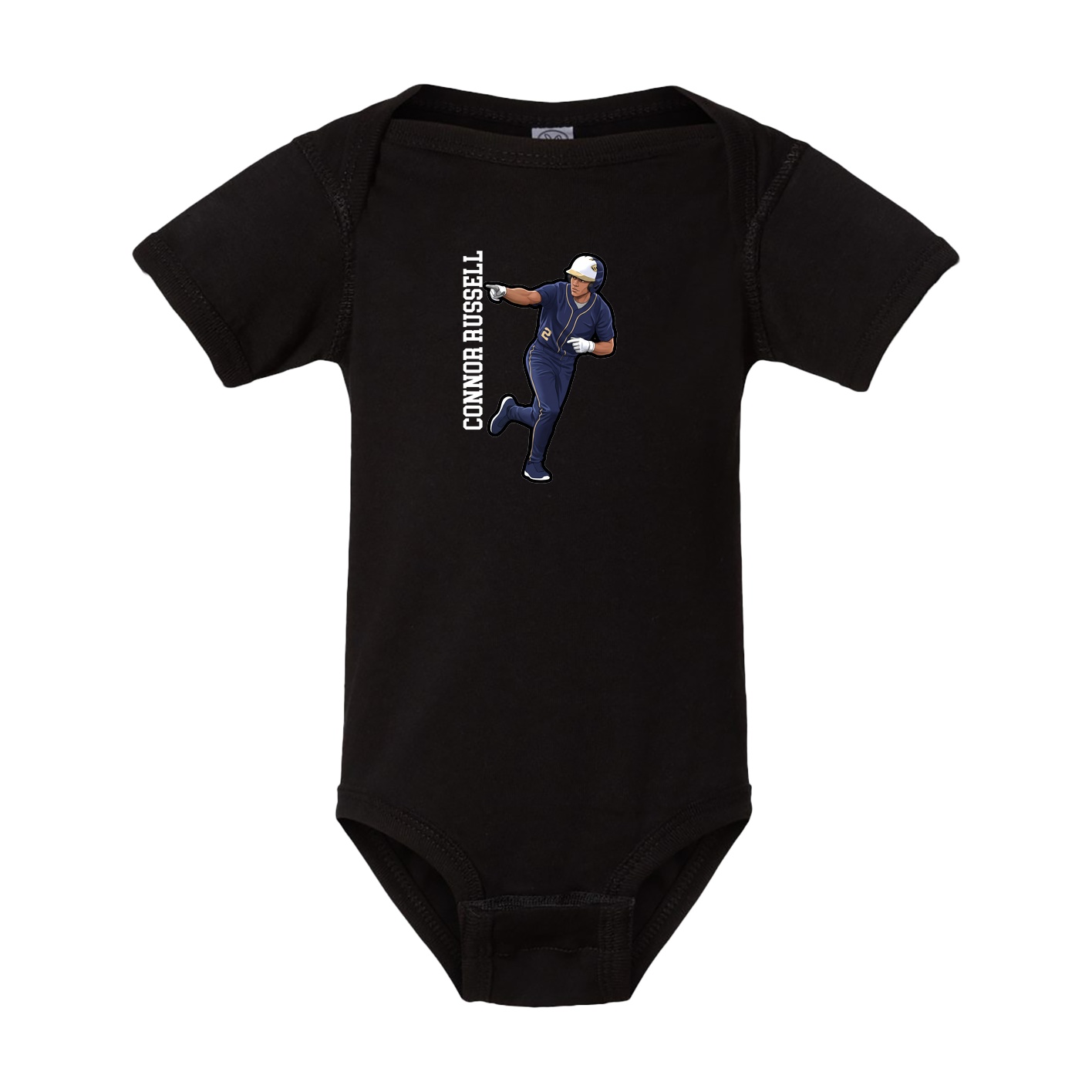 Baby Onesie — Name Vertical in Black