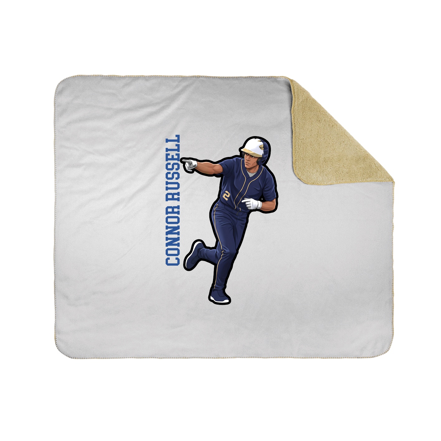 Throw Blanket — Name Vertical in White